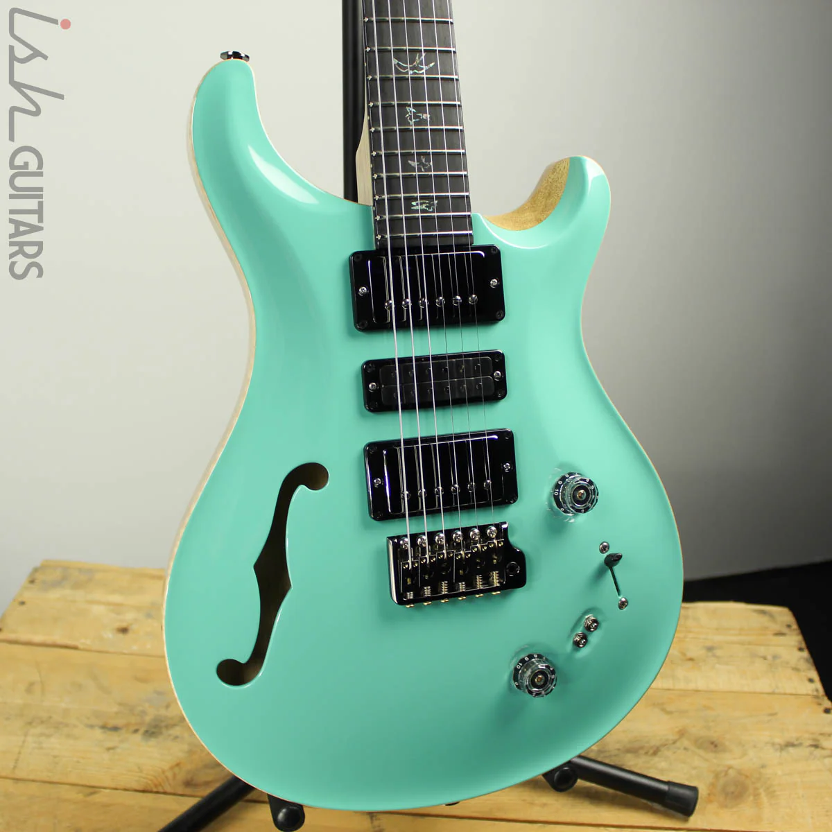 2019 PRS Wood Library Special 22 Semi-Hollow Opaque Seafoam Green