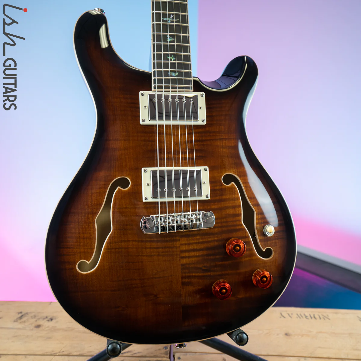 2020 PRS SE Hollowbody II Piezo Black Gold Burst