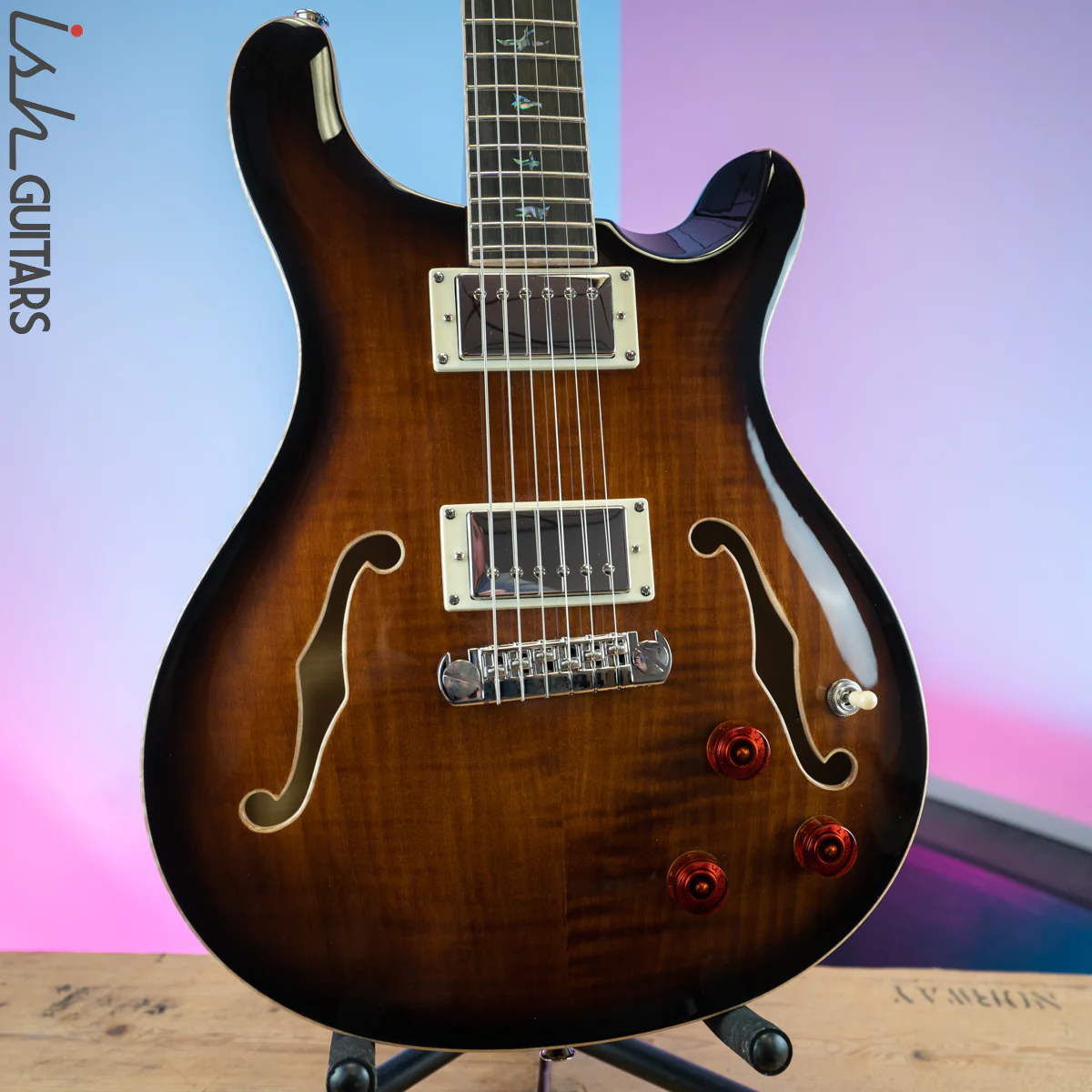 2020 PRS Paul Reed Smith SE Hollowbody II Piezo Black Gold Burst