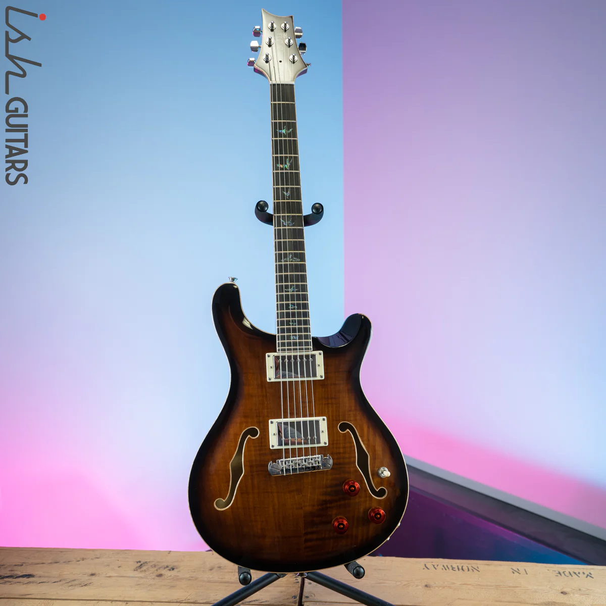 2020 PRS Paul Reed Smith SE Hollowbody II Piezo Black Gold Burst - Image 2