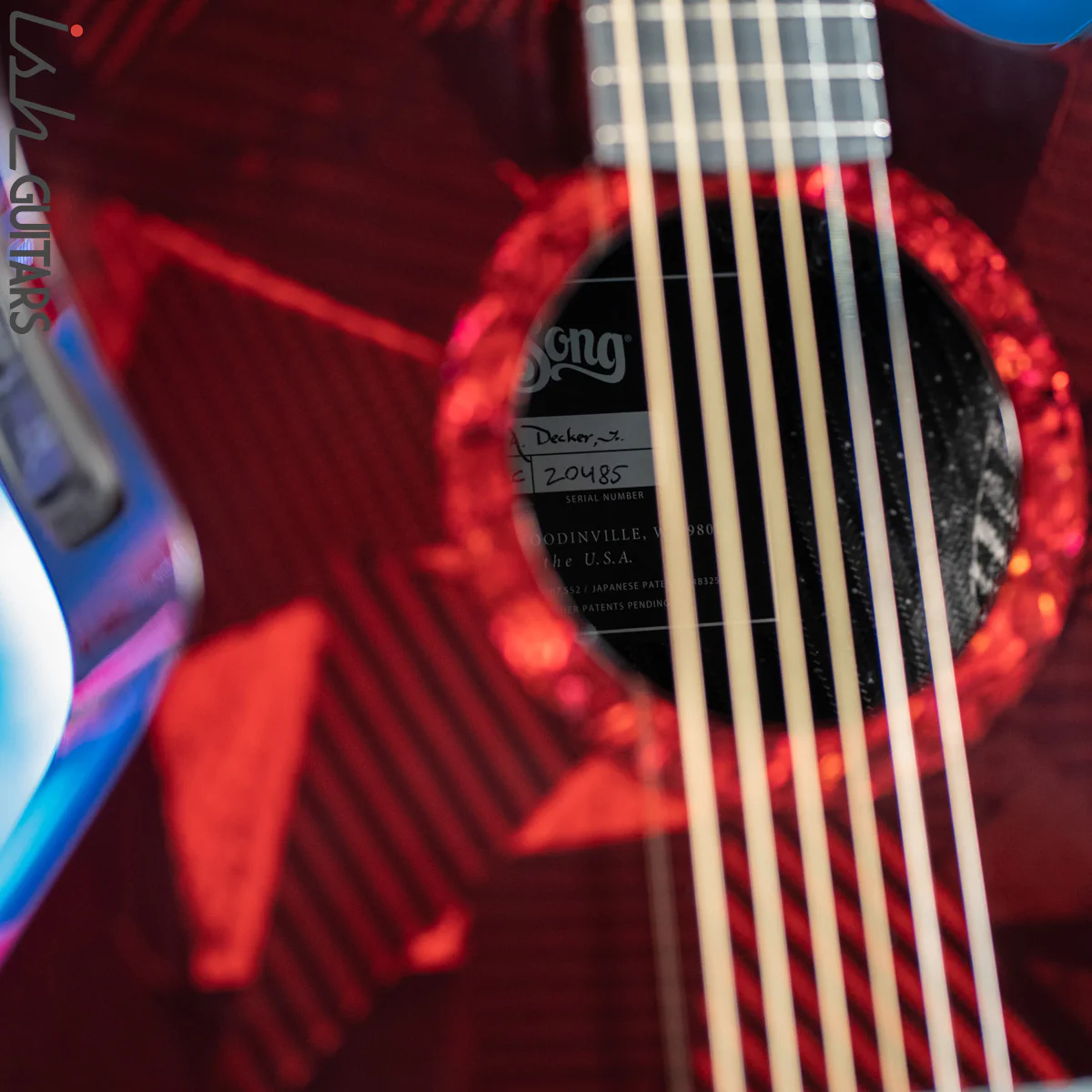 2021 RainSong BI-WS1000N2C Black Ice Acoustic Guitar Ish Exclusive Cranberry Red - Image 6