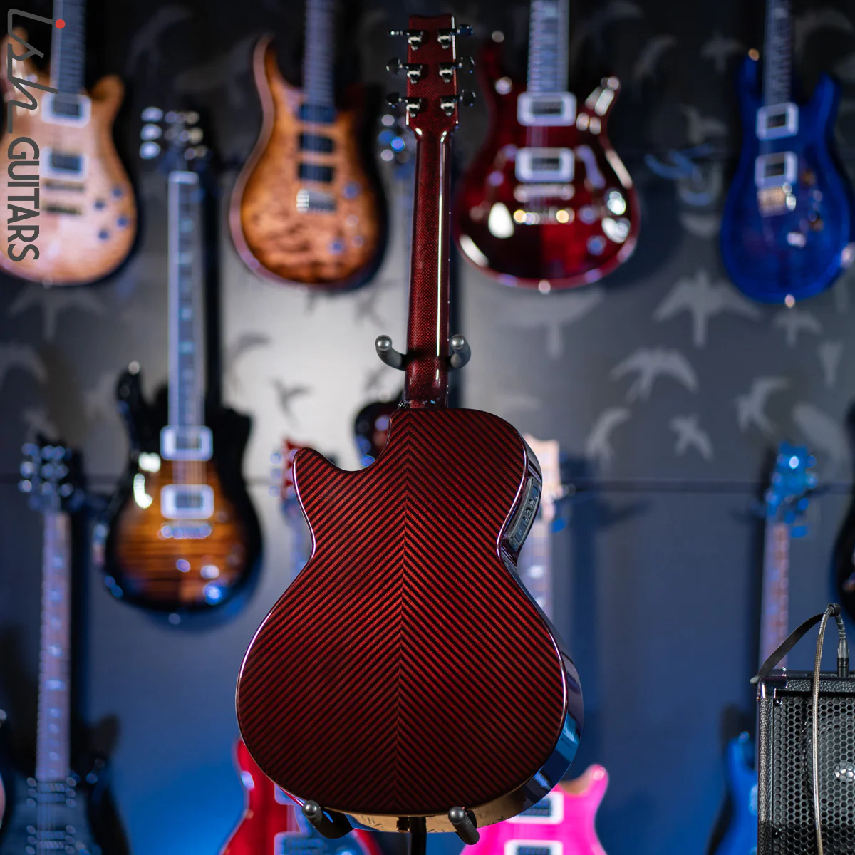 2021 RainSong BI-WS1000N2C Black Ice Acoustic Guitar Ish Exclusive Cranberry Red - Image 6