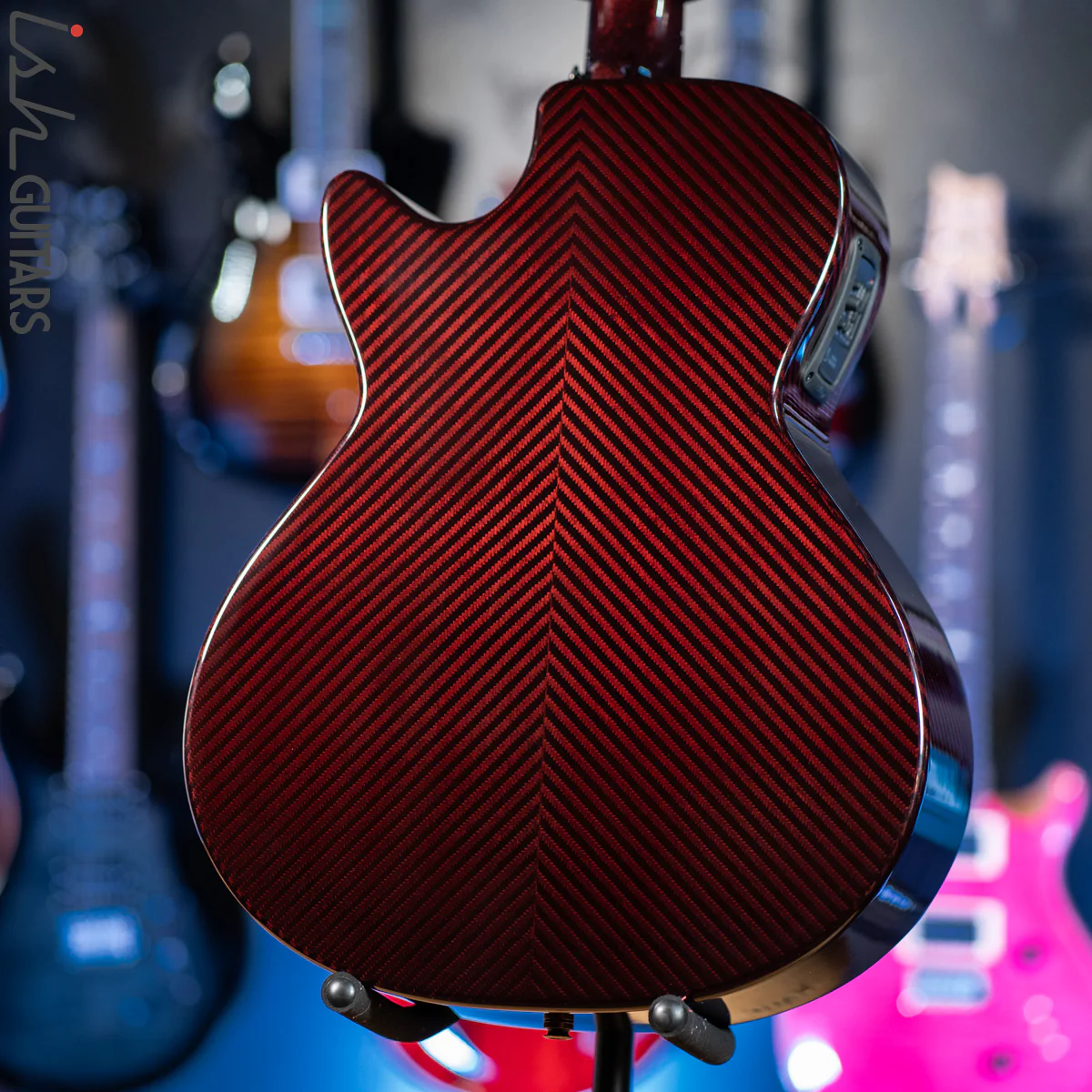 2021 RainSong BI-WS1000N2C Black Ice Acoustic Guitar Ish Exclusive Cranberry Red - Image 7