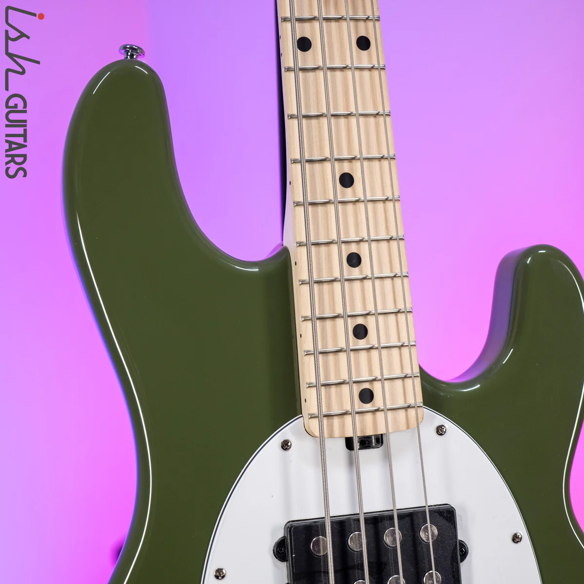 Sterling by Music Man StingRay HH Sub Series Olive Green - Image 3