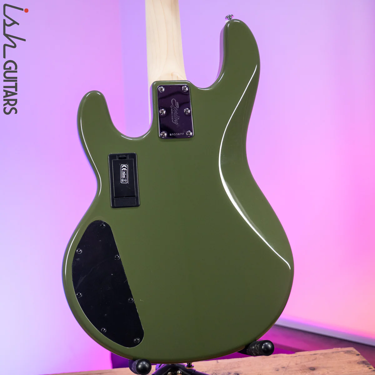 Sterling by Music Man StingRay HH Sub Series Olive Green - Image 9