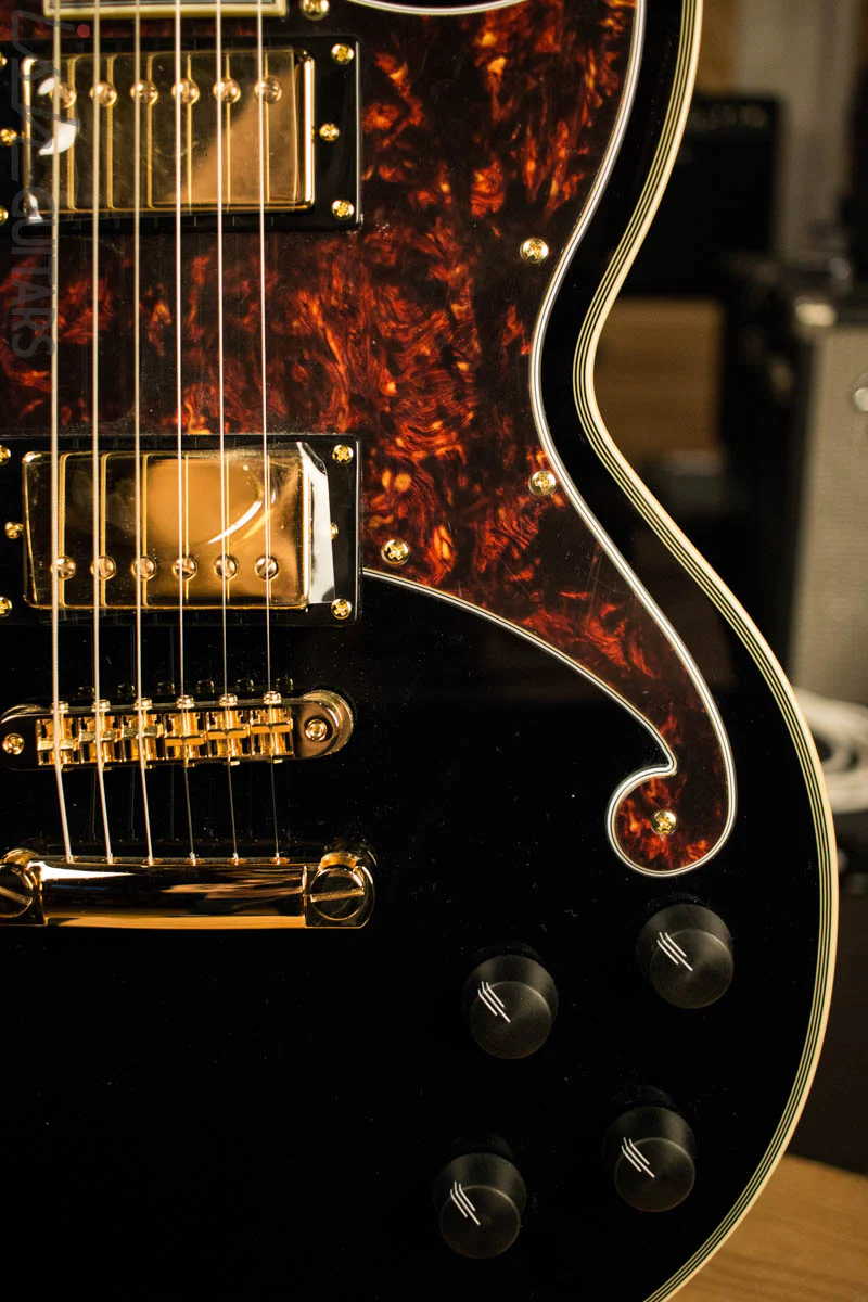 D'Angelico Deluxe Atlantic Electric Guitar Black - Image 4
