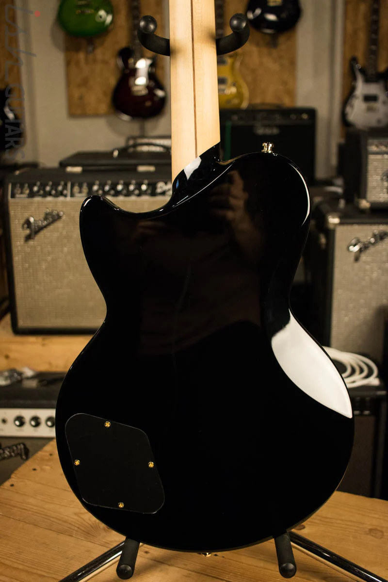 D'Angelico Deluxe Atlantic Electric Guitar Black - Image 7
