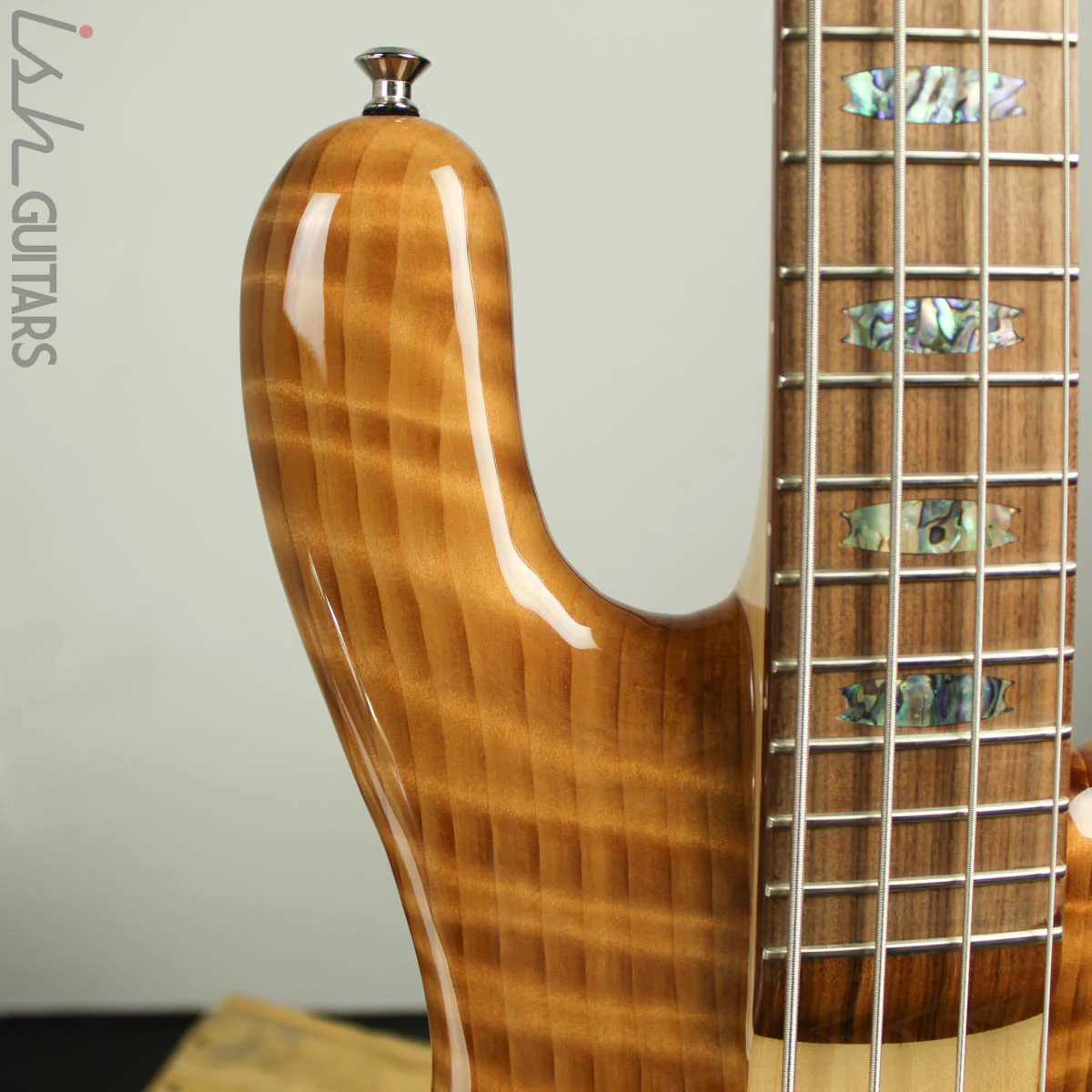 NAMM 2018 Spector NS-4 High Gloss 4 String Flamed Redwood HH - Image 5