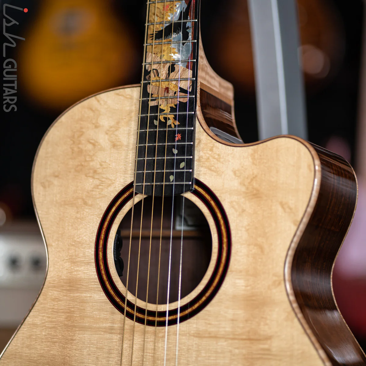 PRS Private Stock Angelus Acoustic Guitar Bear Claw Spruce Custom Inlay - Image 5