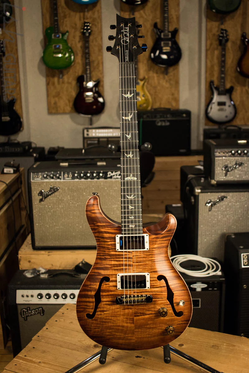 Paul Reed Smith Wood Library Hollowbody 1 Ebony Fretboard Copperhead Burst - Image 2