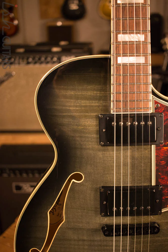 D’Angelico Excel EX-SS Laminated Flame Maple Grey Black Store Demo - Image 3