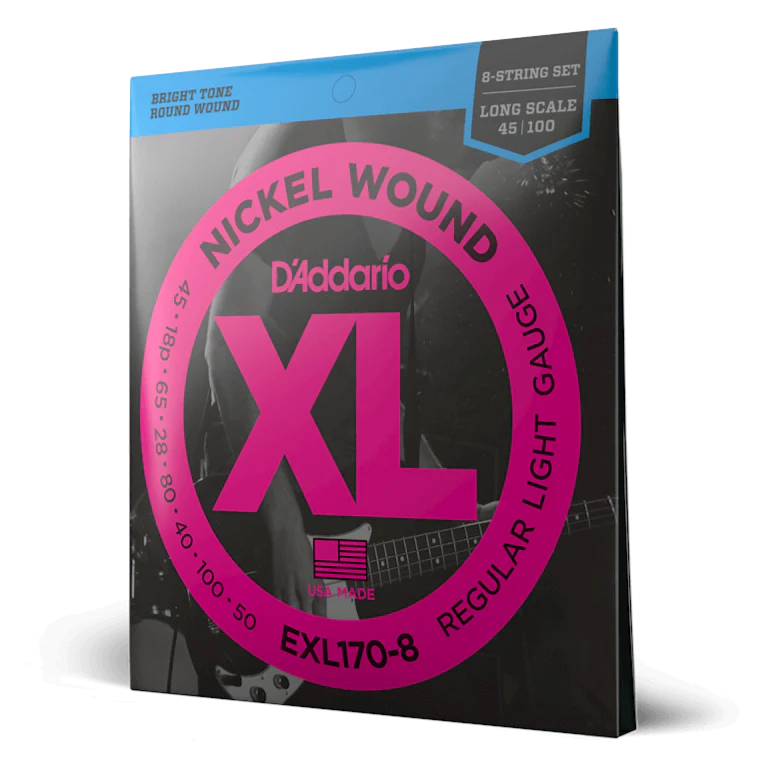 D'Addario EXL170-8 Nickel Wound Bass Guitar Strings .045-.100