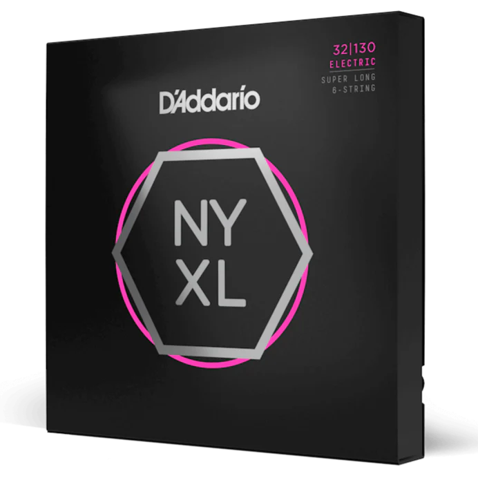 D'Addario NYXL32130 Nickel Wound Bass Guitar Strings - .032-.130 Regular Light Long Scale 6-string