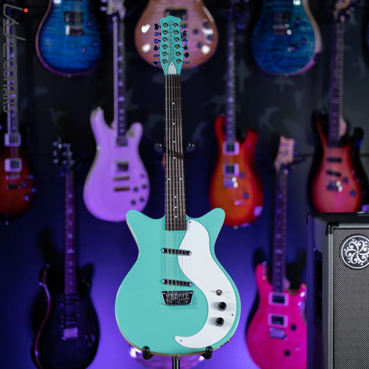 Danelectro 12SDC 12-String Electric Guitar Aqua - Image 2