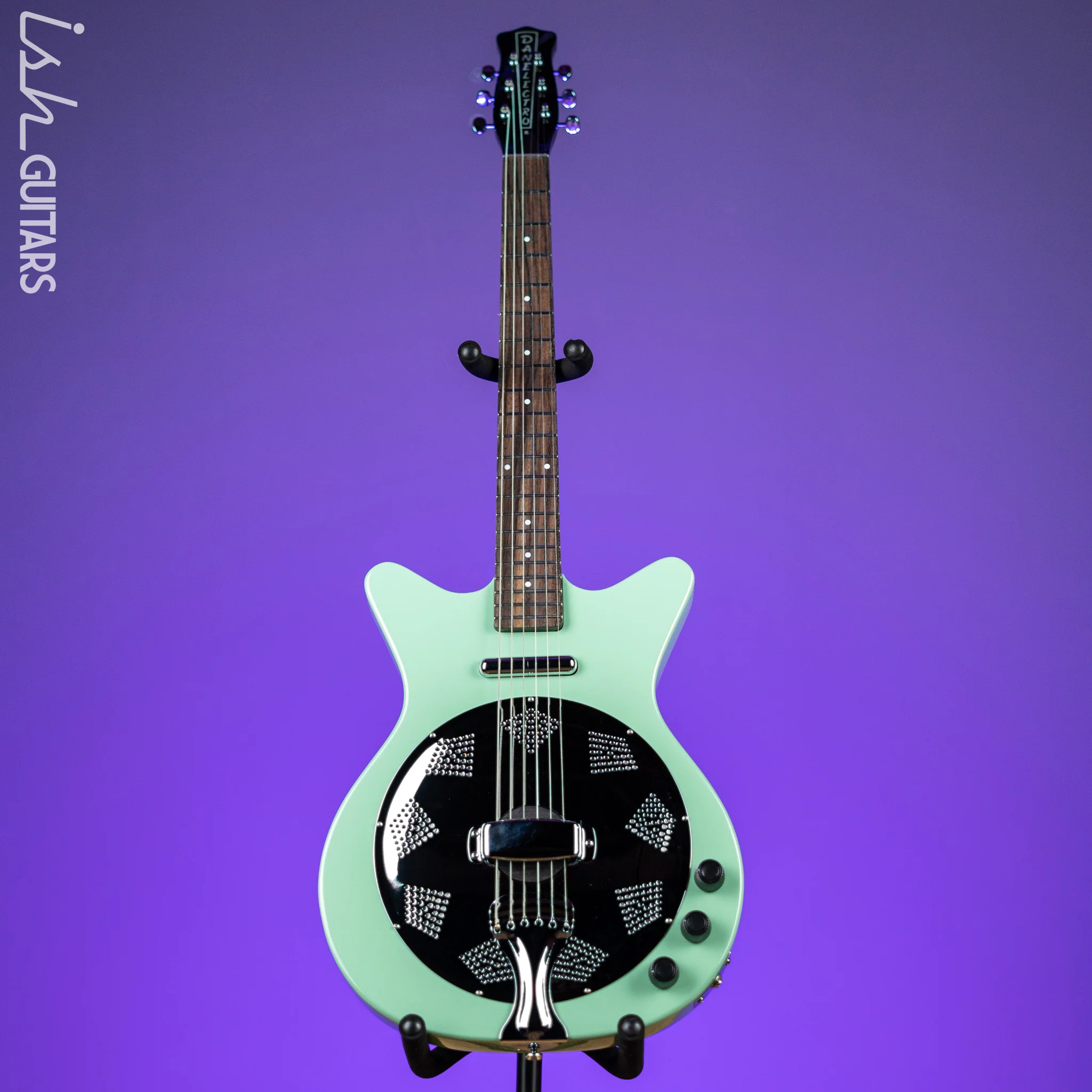 Danelectro '59 Resonator Electric Guitar Vintage Aqua - Image 2