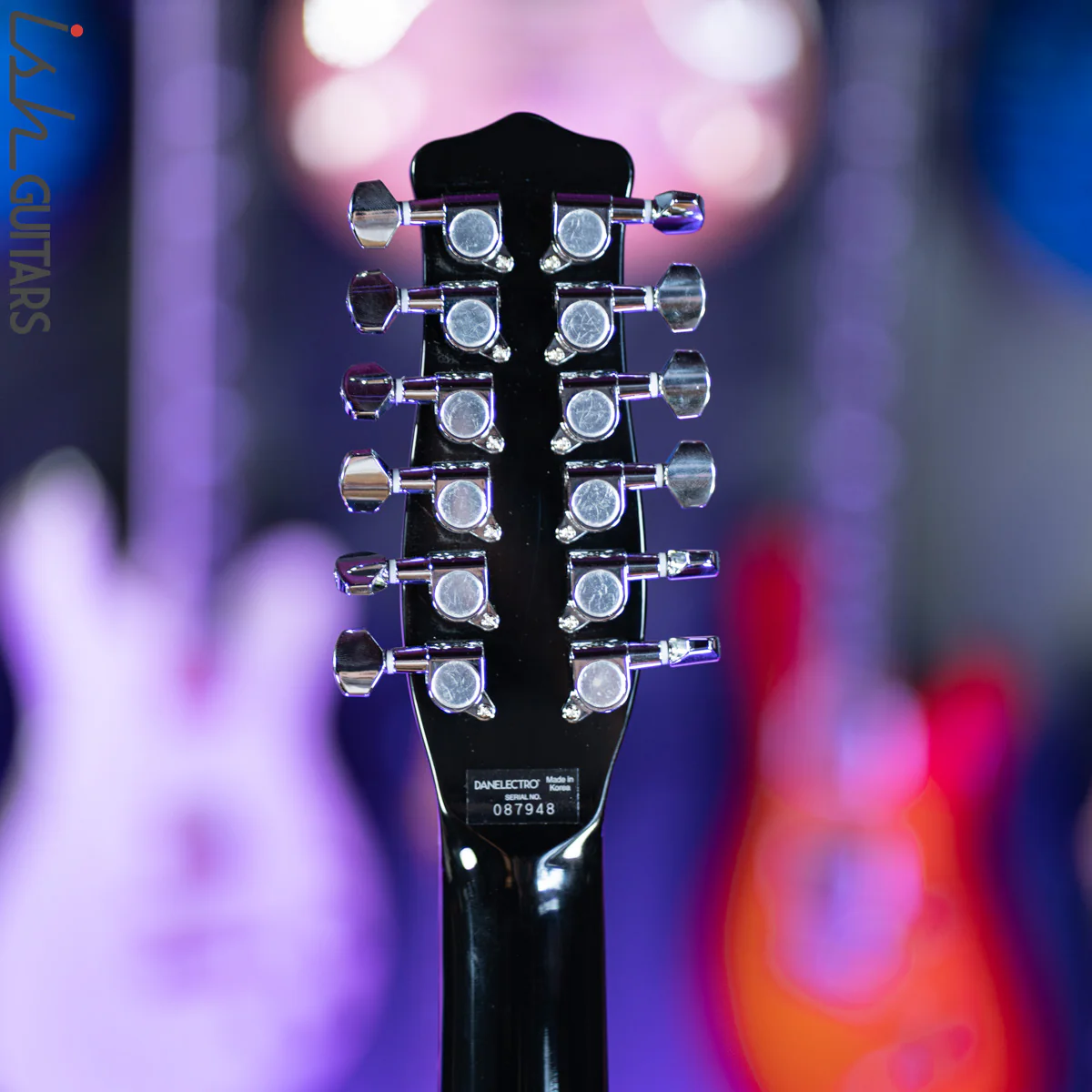Danelectro 59x12 12-String Electric Guitar Black Metalflake - Image 11