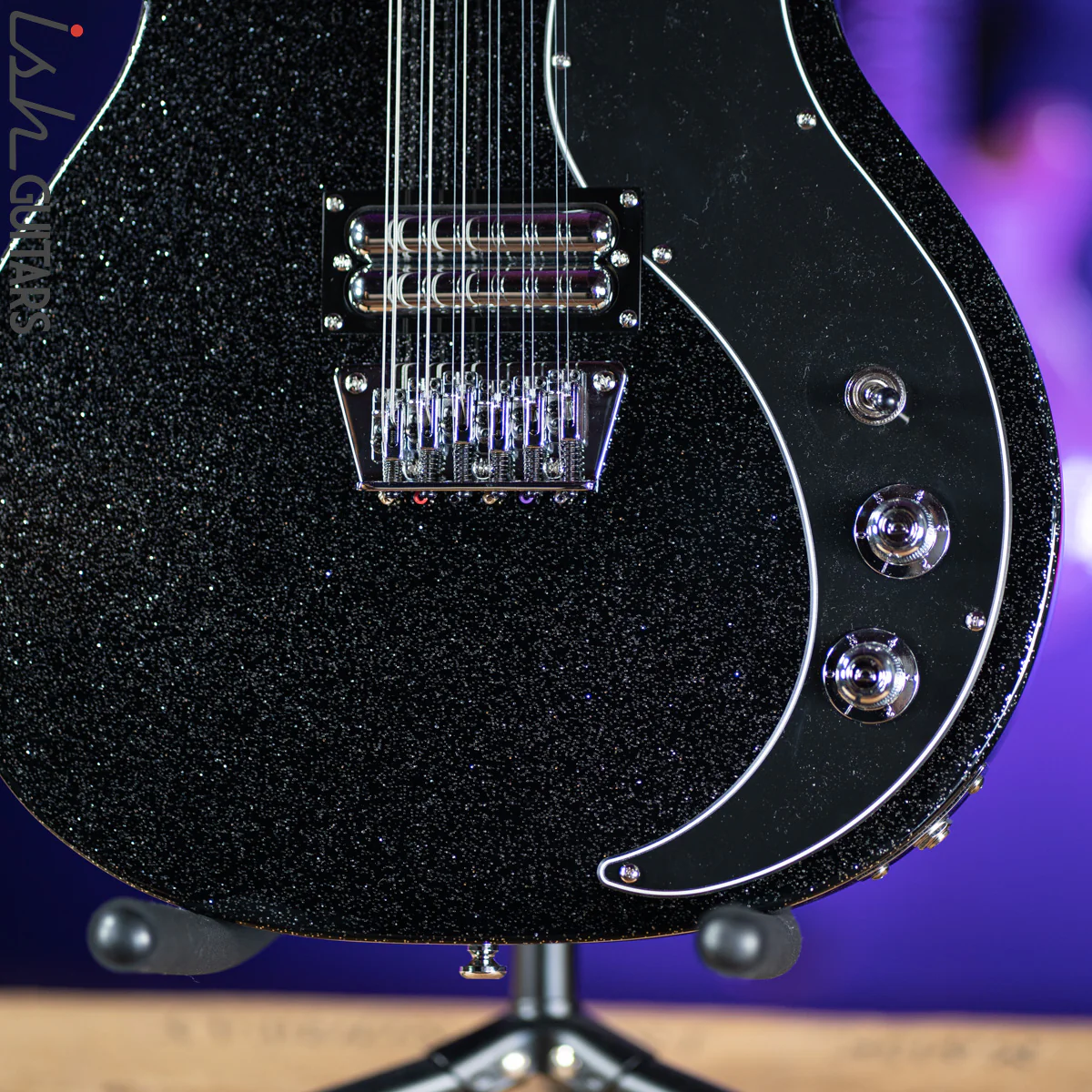 Danelectro 59x12 12-String Electric Guitar Black Metalflake - Image 4