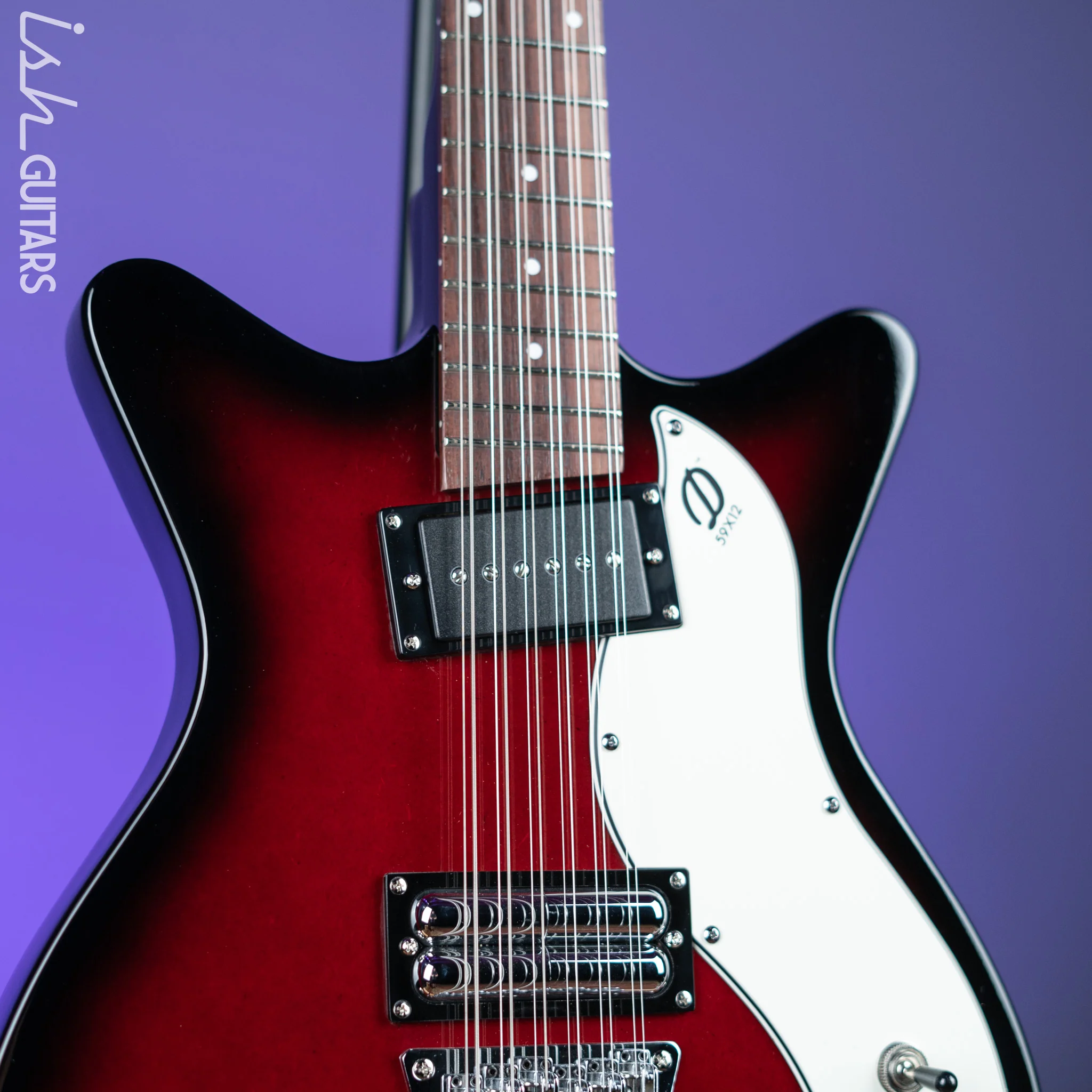 Danelectro 59x12 12-String Electric Guitar Red Burst Demo - Image 3