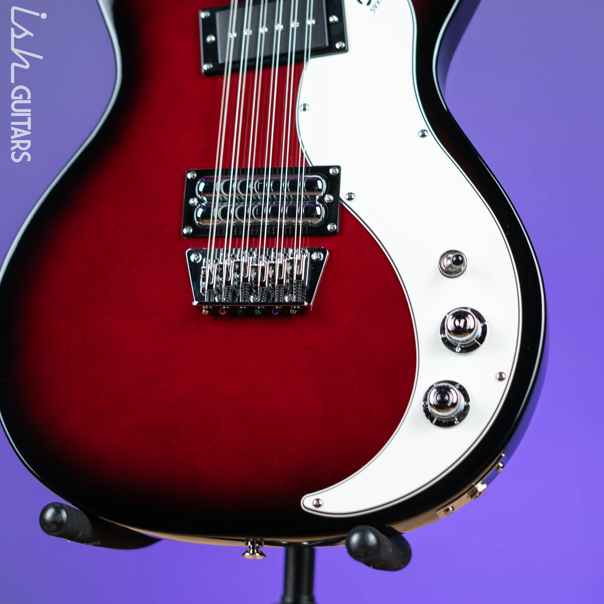 Danelectro 59x12 12-String Electric Guitar Red Burst Demo - Image 4