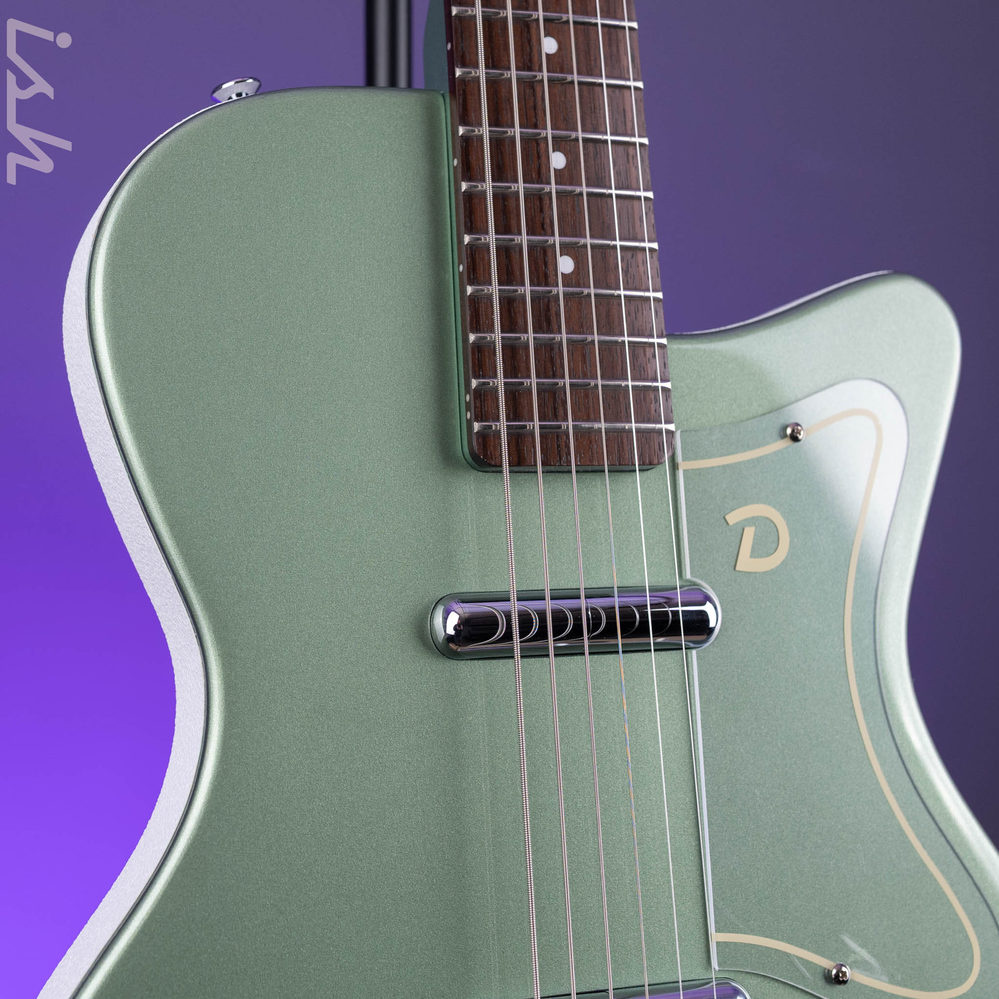 Danelectro D-56 Baritone Electric Guitar Olive Metallic *Ish Guitars Exclusive* - Image 4