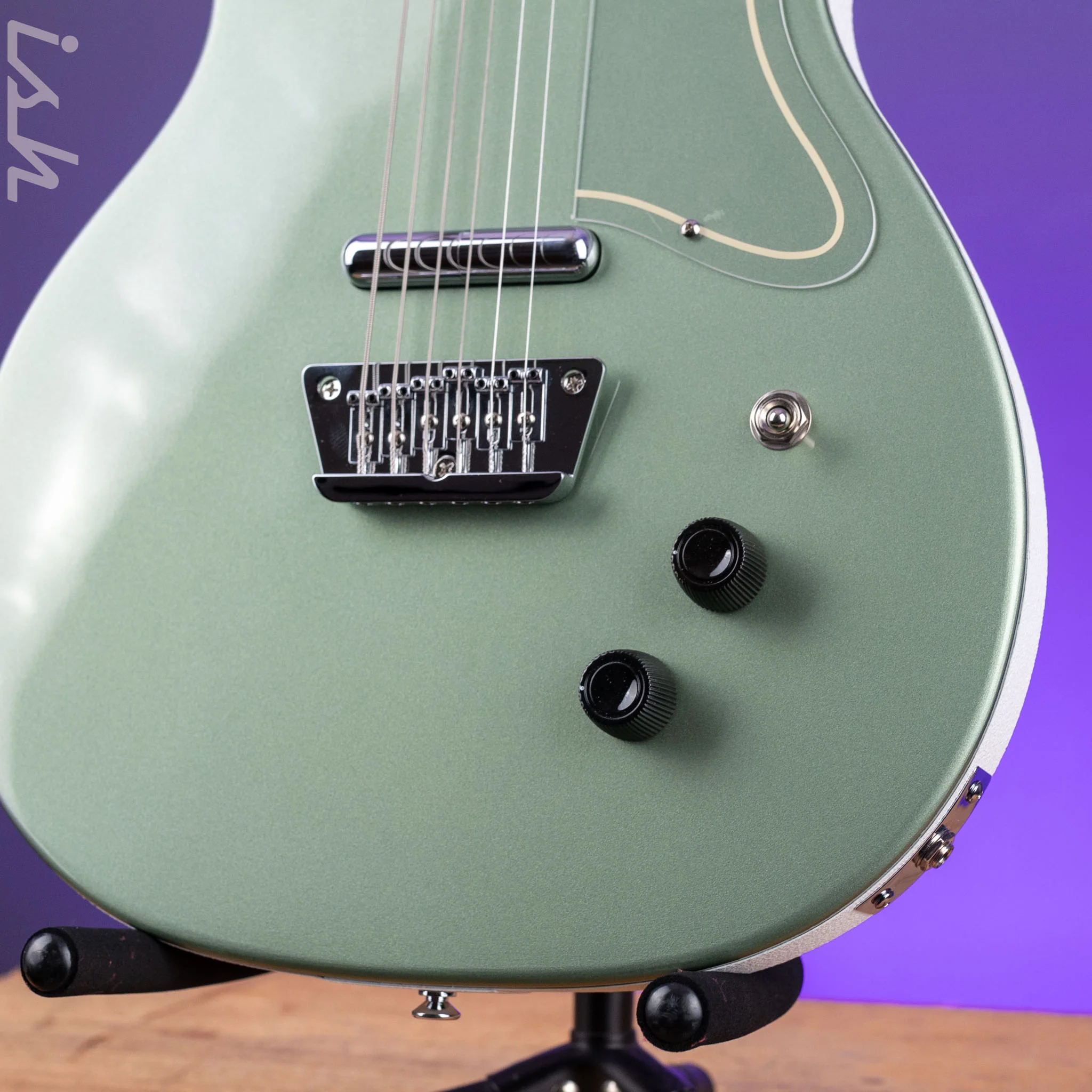 Danelectro D-56 Baritone Electric Guitar Olive Metallic *Ish Guitars Exclusive* Demo - Image 5