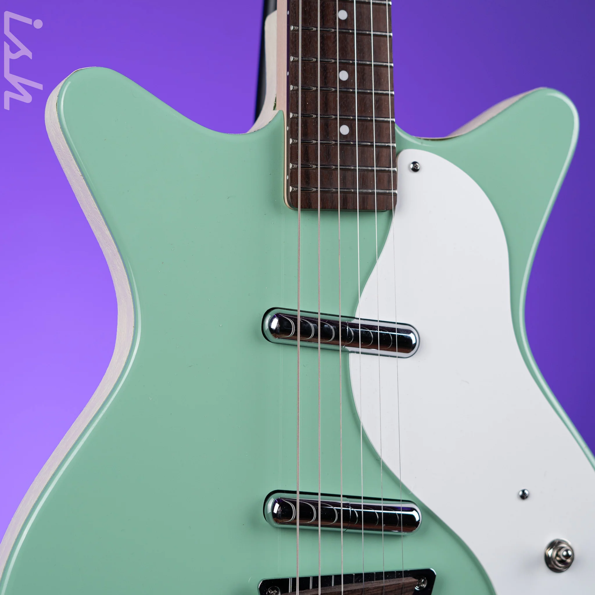 Danelectro Stock '59 Electric Guitar Vintage Aqua - Image 3