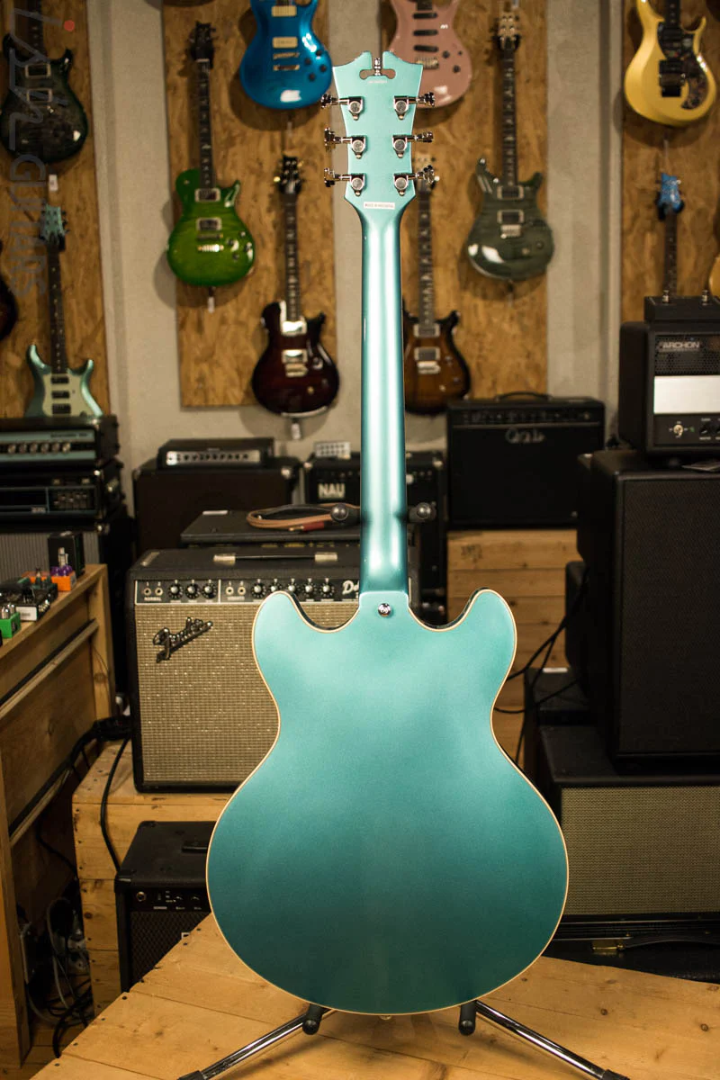 D'angelico Premier DC Ocean Turquoise Semi-Hollow Double Cutaway Electric Guitar - Image 8