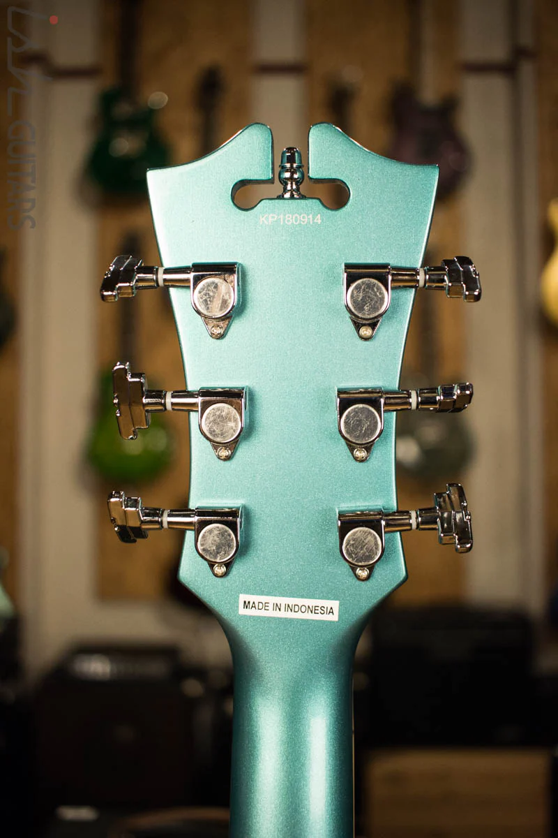 D'angelico Premier DC Ocean Turquoise Semi-Hollow Double Cutaway Electric Guitar - Image 9