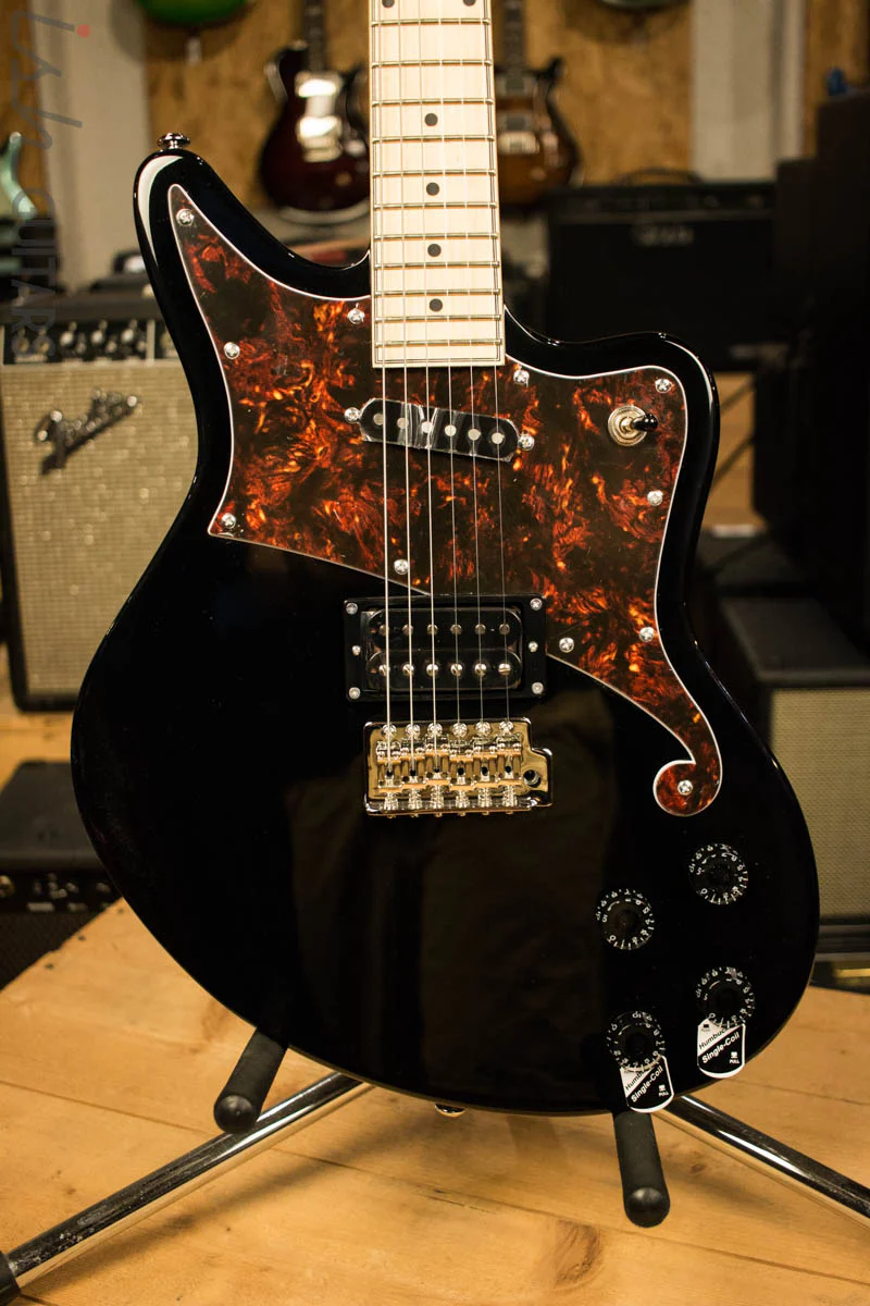 D'Angelico Premier Series Bedford Electric Guitar with Tremolo Tailpiece Black