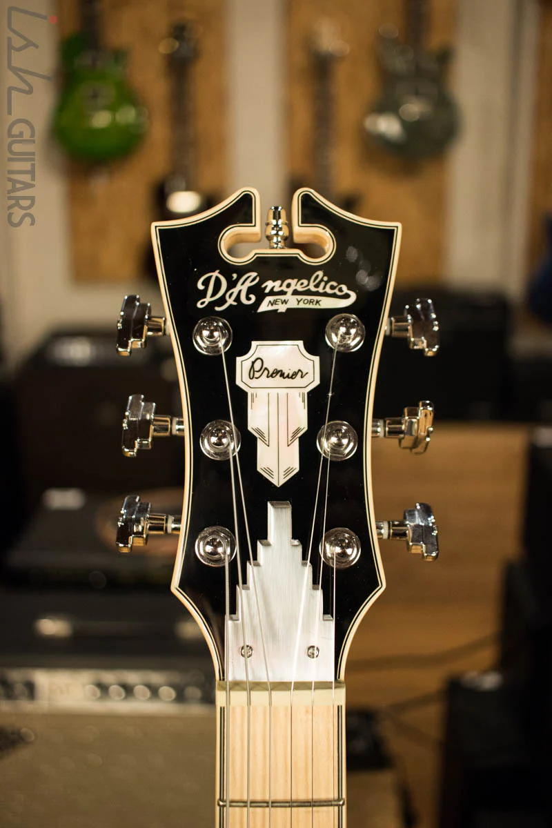 D'Angelico Premier Series Bedford Electric Guitar with Tremolo Tailpiece Black - Image 5