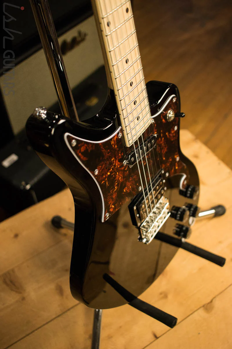D'Angelico Premier Series Bedford Electric Guitar with Tremolo Tailpiece Black - Image 6