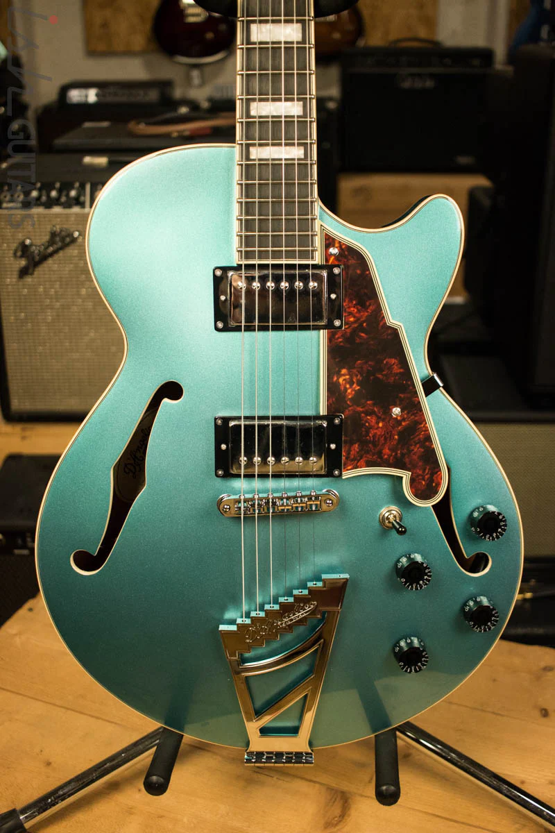 D'Angelico Premier Series SS Semi-Hollowbody Electric Guitar with Stairstep Tailpiece Ocean Turquoise
