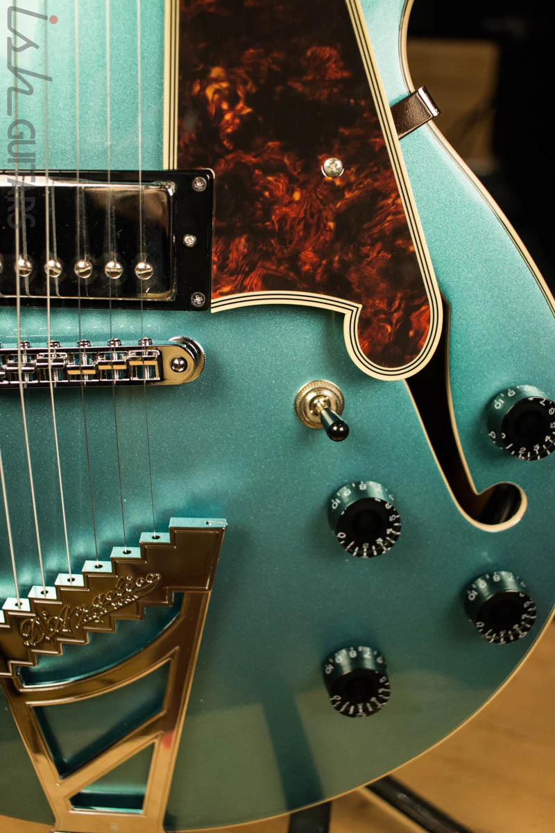 D'Angelico Premier Series SS Semi-Hollowbody Electric Guitar with Stairstep Tailpiece Ocean Turquoise - Image 4