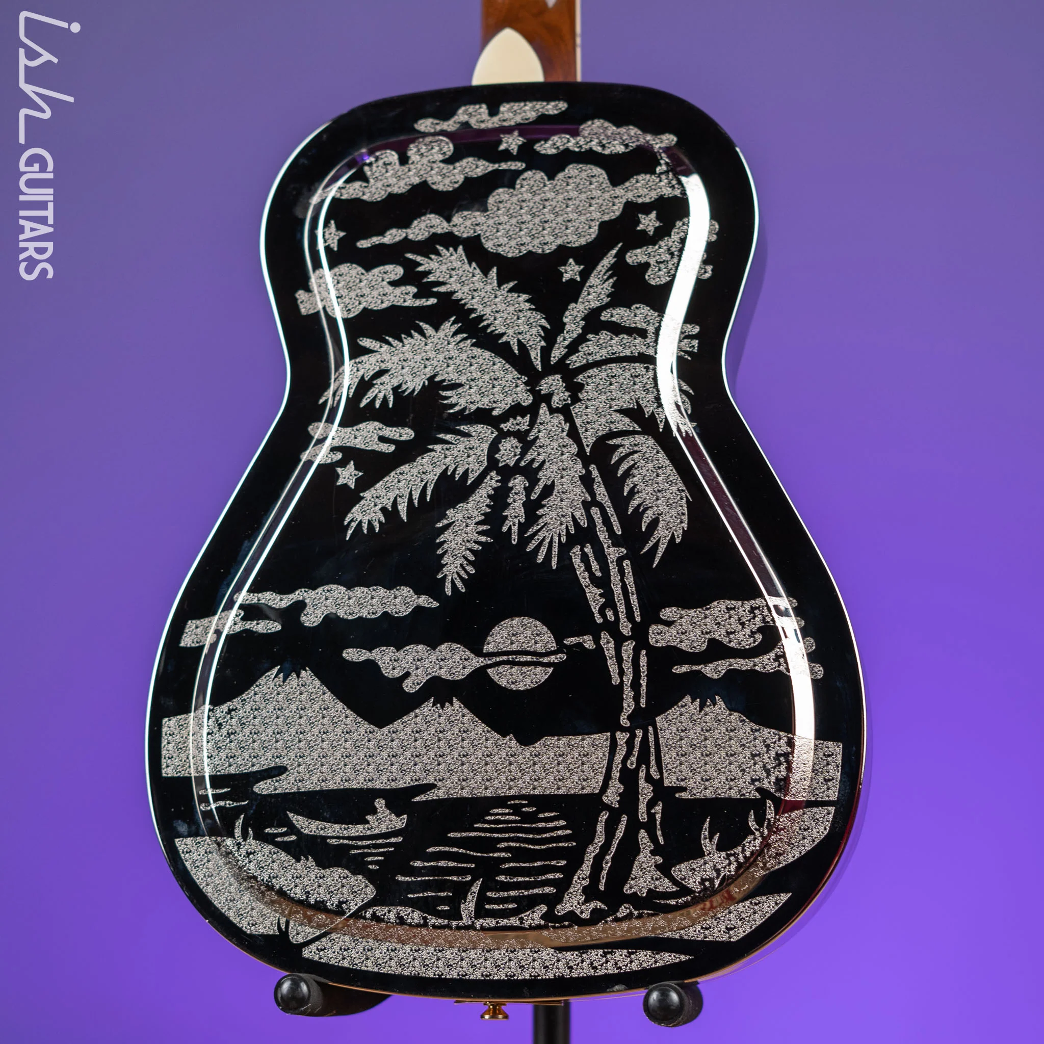 Dean Thin Body Acoustic-Electric Resonator Etched Chrome Gold - Image 10