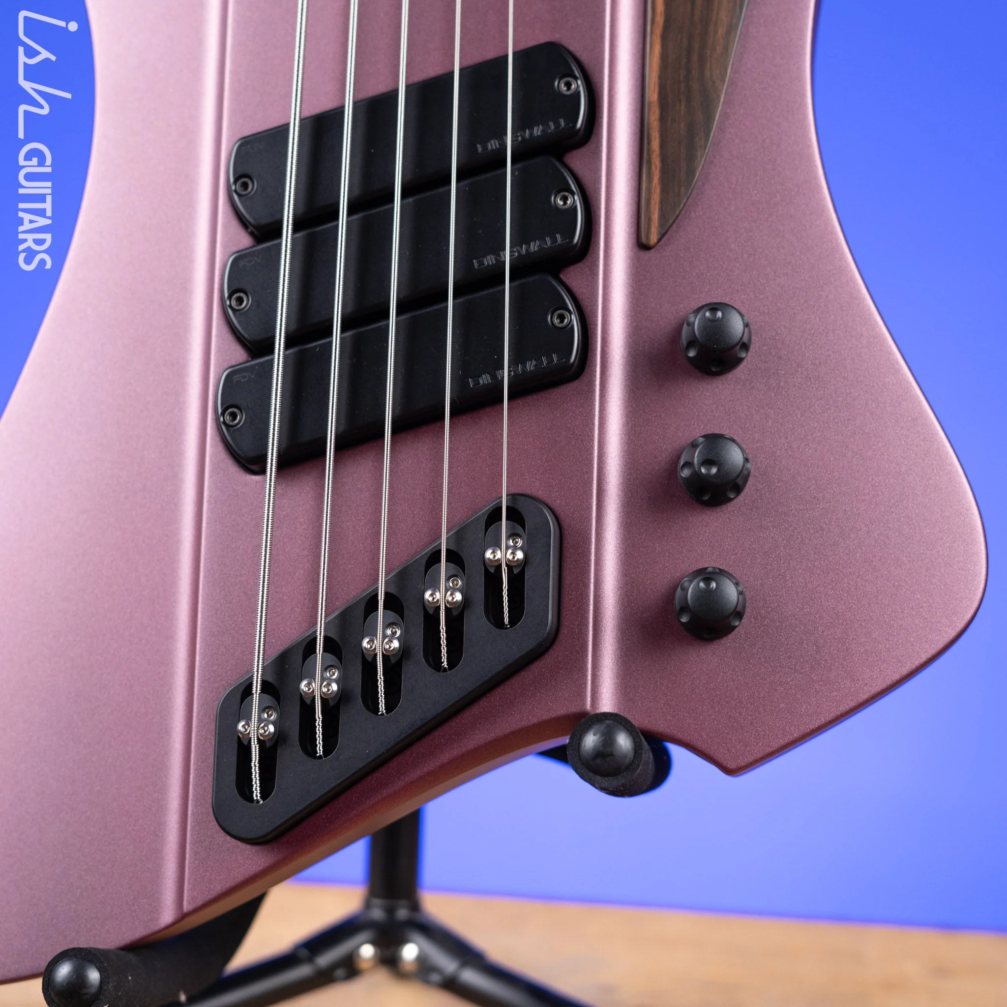 Dingwall D-Roc Custom 5-String Bass Guitar Burgundy Mist Metallic - Image 4