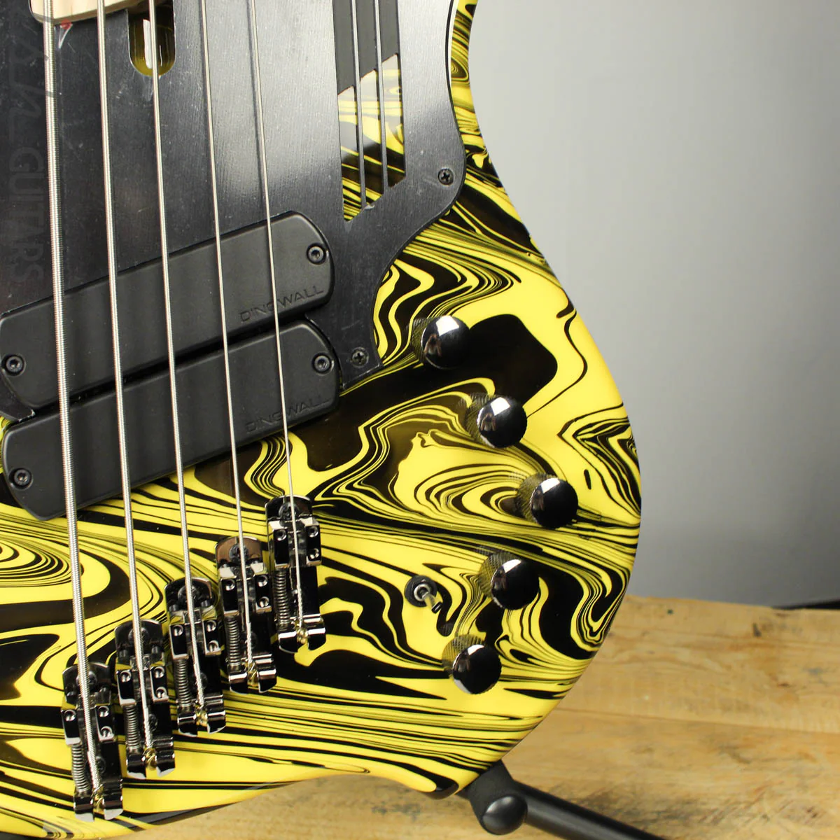 Dingwall Combustion NG-2 5-String Multiscale Bass Ferrari Yellow Swirl Finish - Image 4