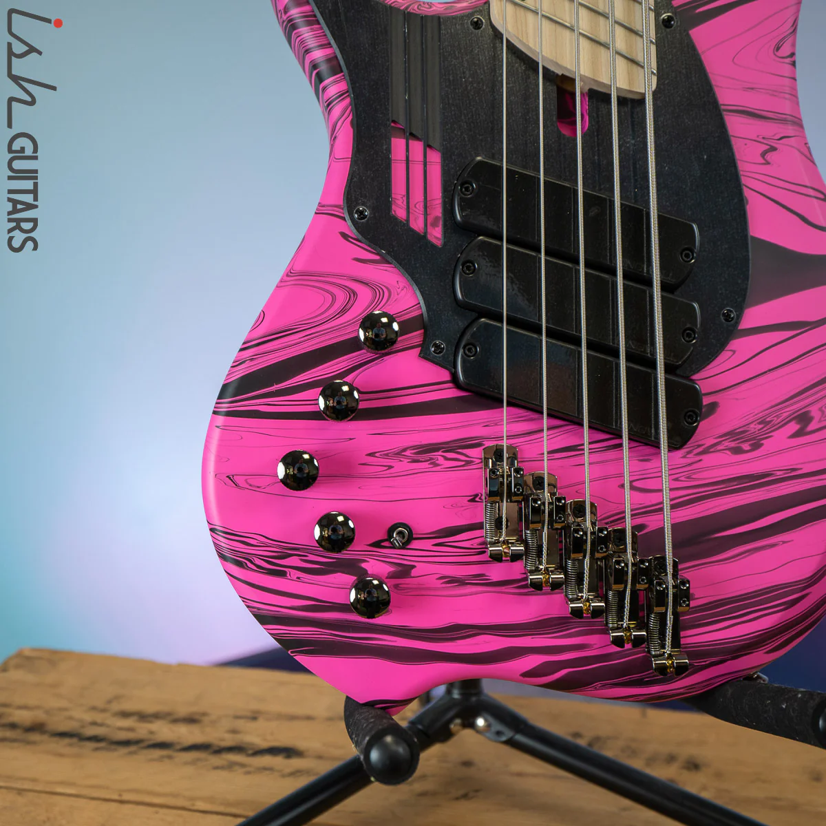 Dingwall NG-3 5-String Left-Handed Bass Matte Pink Swirl - Image 4