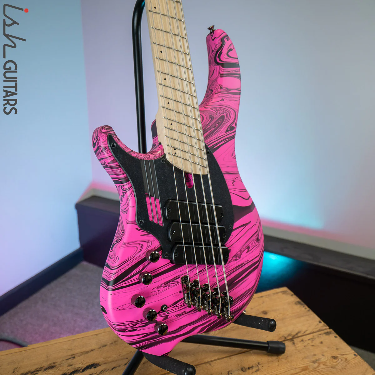 Dingwall NG-3 5-String Left-Handed Bass Matte Pink Swirl - Image 5