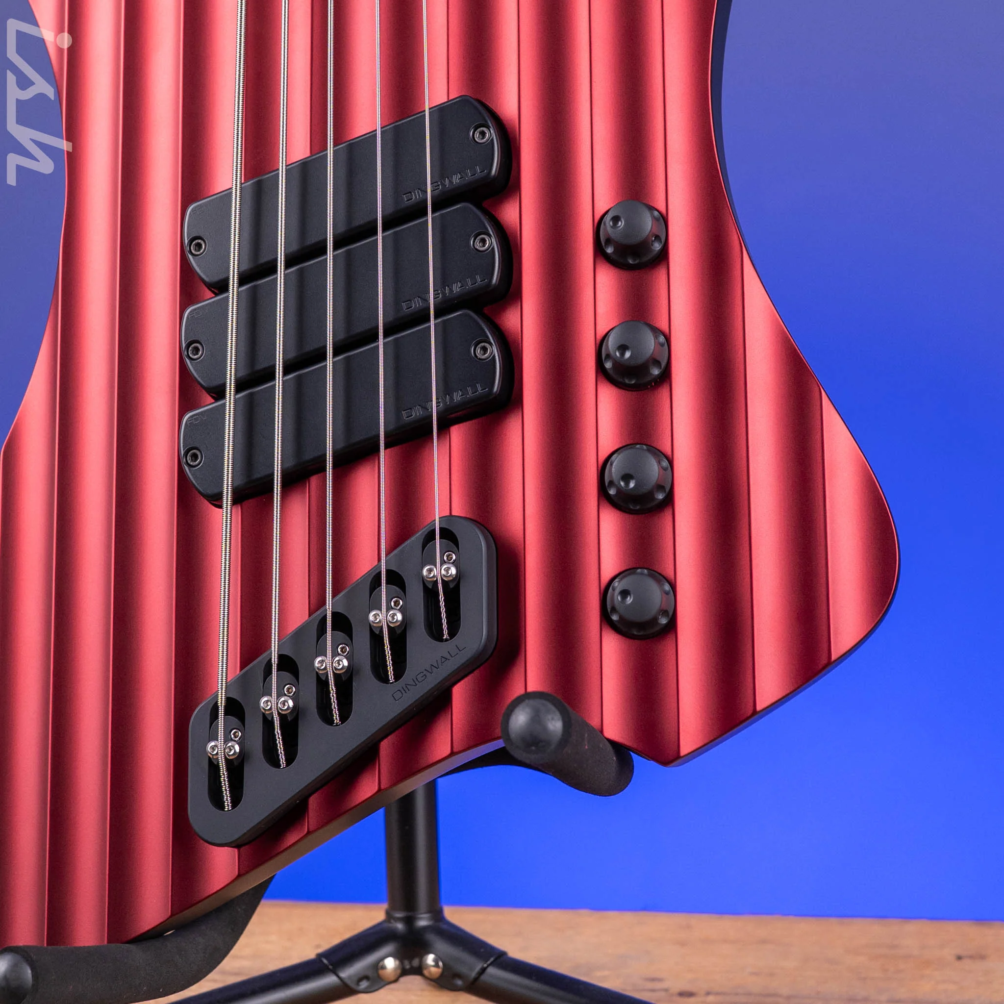 Dingwall Rob van der Loo Signature D-Roc Custom 5-String Bass Matte Candy Pearl Wild Cherry - Image 5