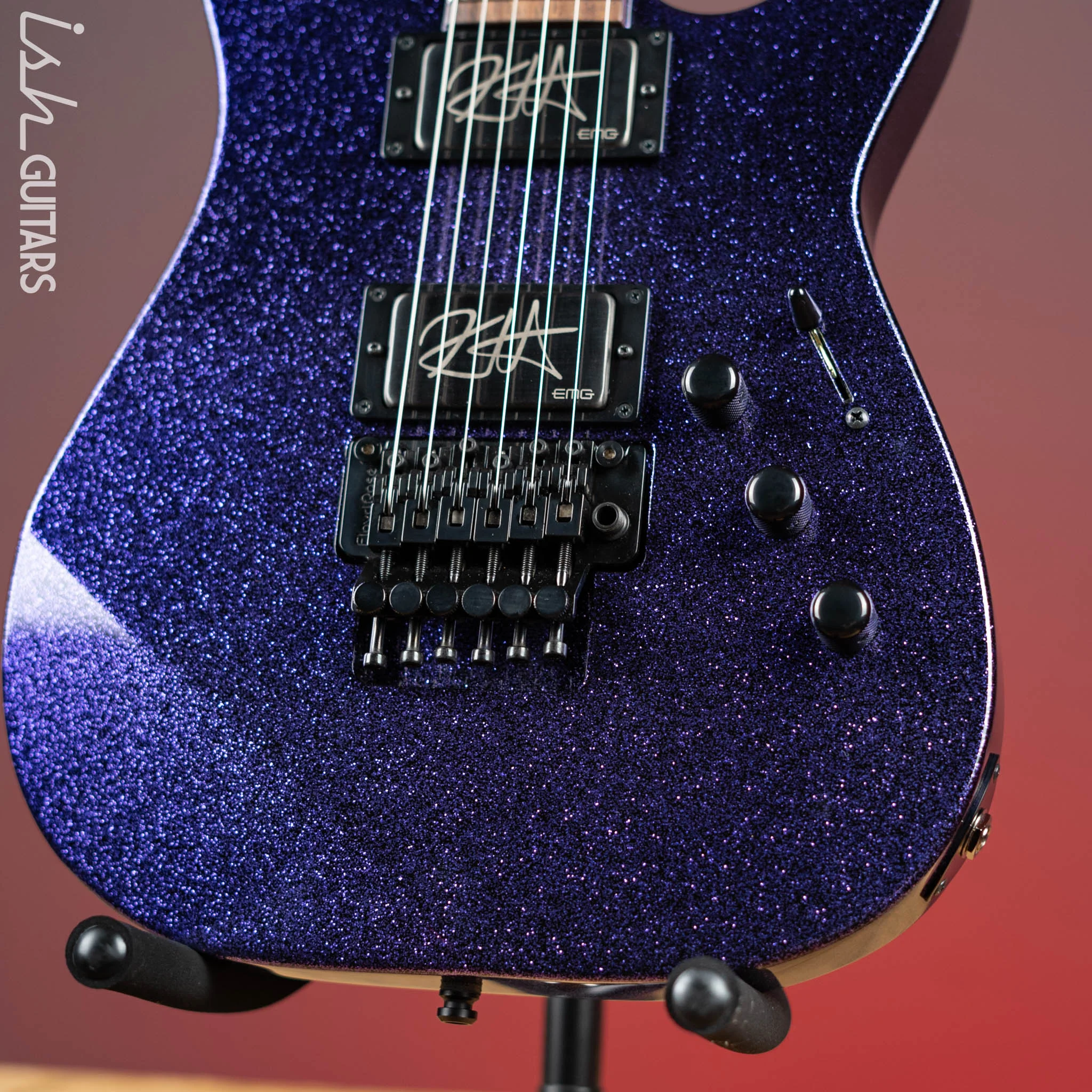 ESP KH-2 Kirk Hammett Signature Electric Guitar Purple Sparkle - Image 4