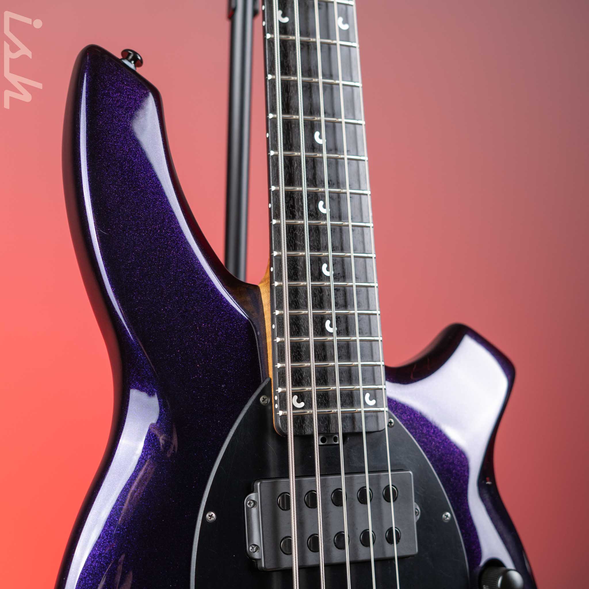 2018 Ernie Ball Music Man Bongo 5 String Limited Edition Barolo Purple - Image 3