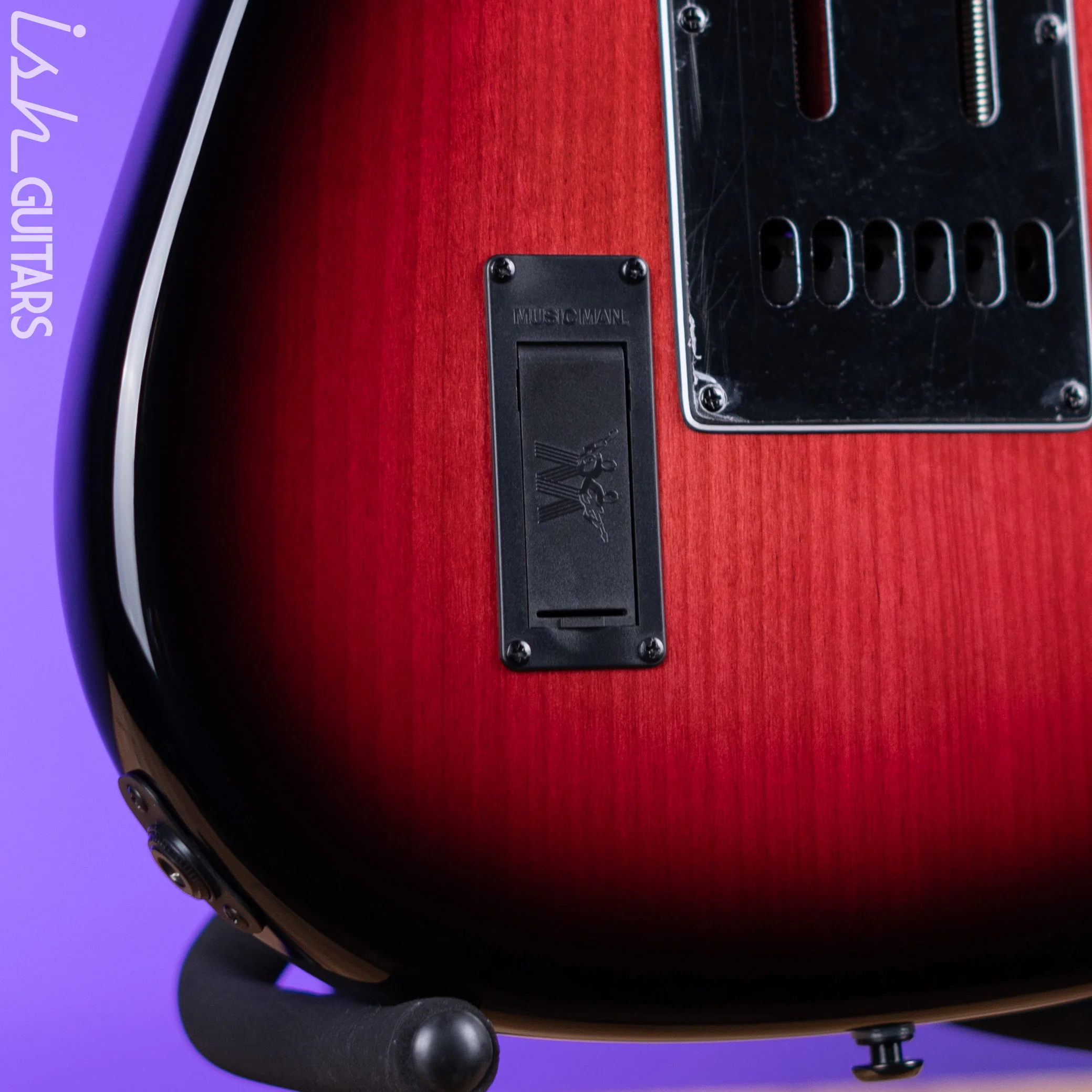 Ernie Ball Music Man Cutlass HT SSS Trem Raspberry Burst - Image 10
