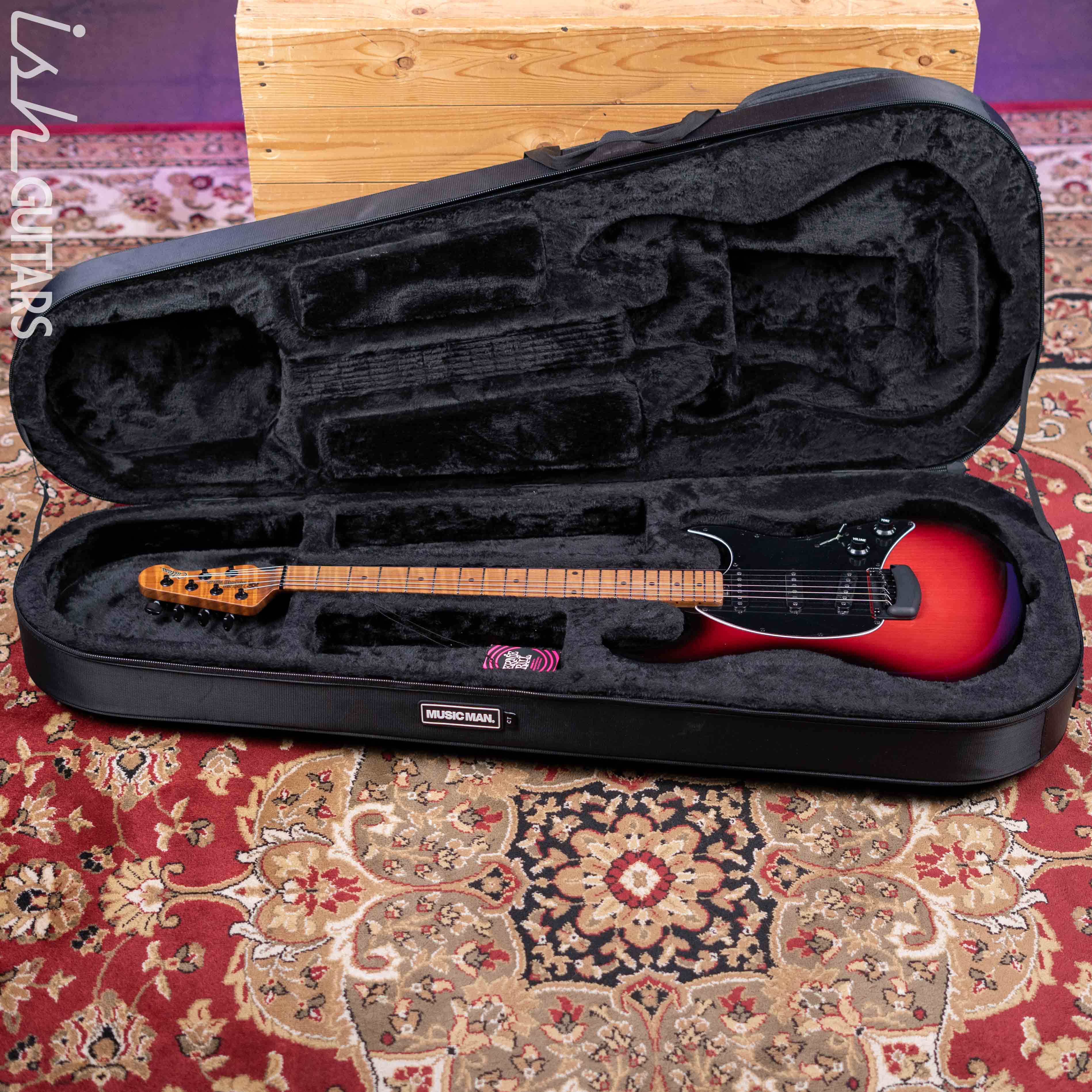 Ernie Ball Music Man Cutlass HT SSS Trem Raspberry Burst - Image 13
