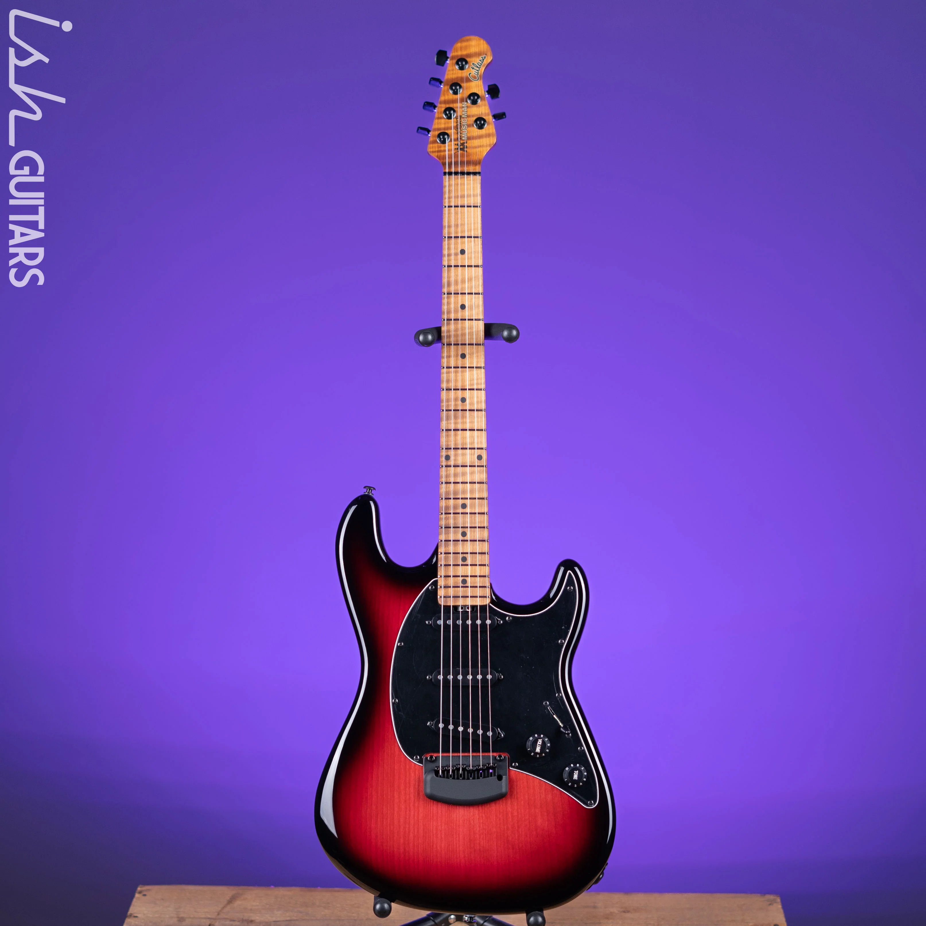 Ernie Ball Music Man Cutlass HT SSS Trem Raspberry Burst - Image 2