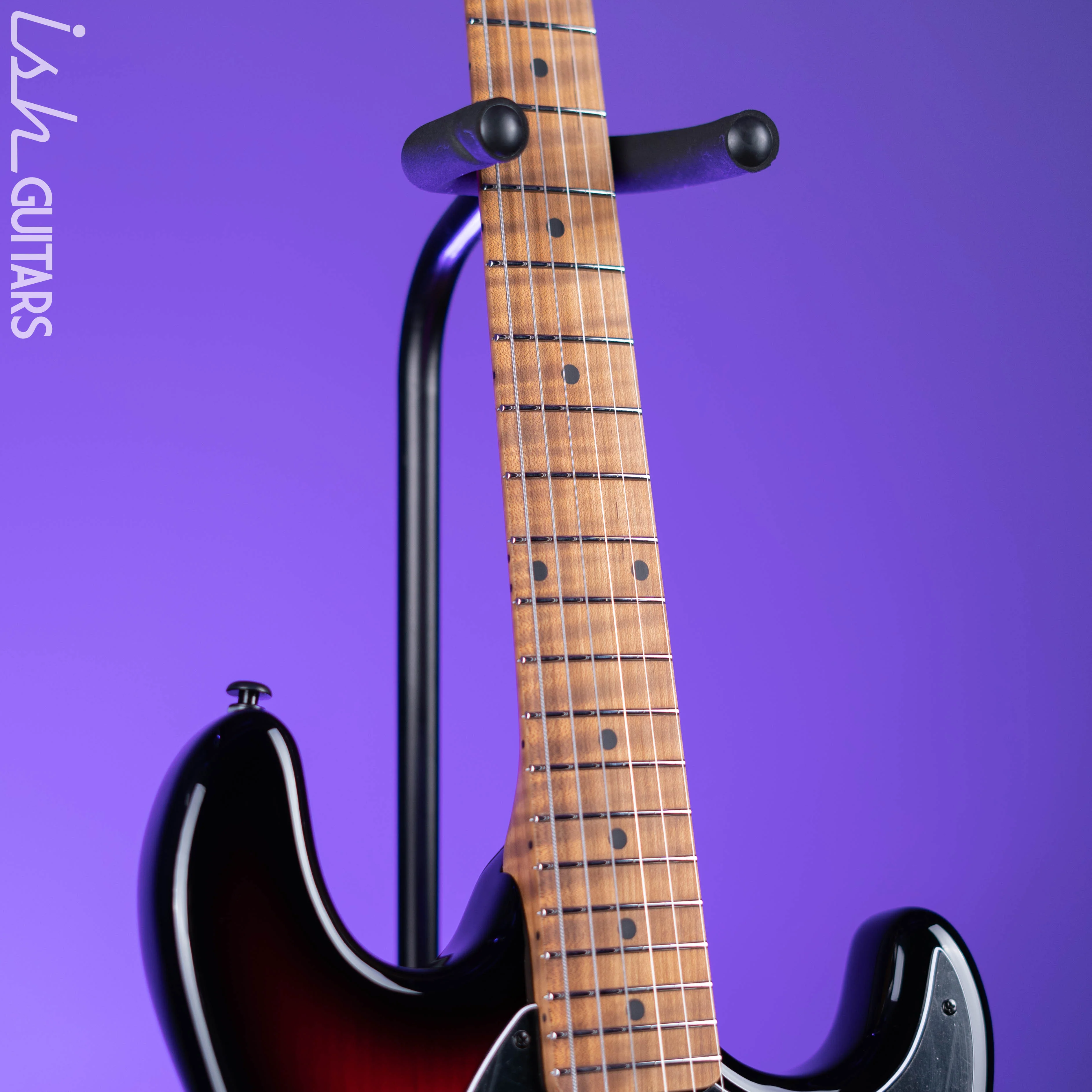 Ernie Ball Music Man Cutlass HT SSS Trem Raspberry Burst - Image 6