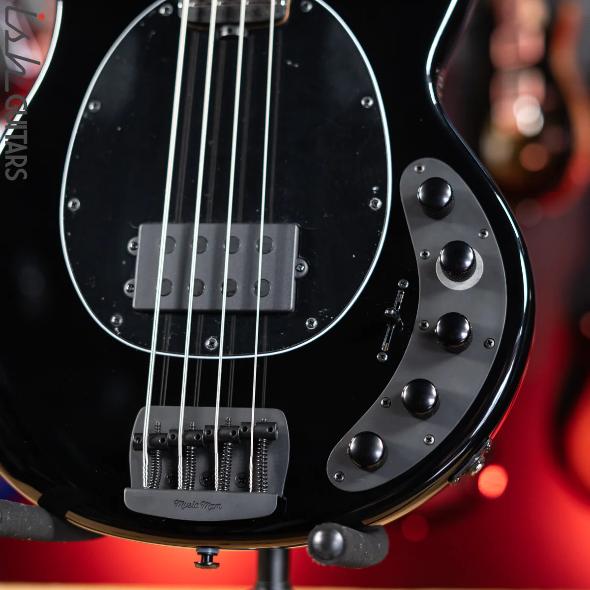 Ernie Ball Music Man DarkRay 4-String Bass Obsidian Black - Image 4