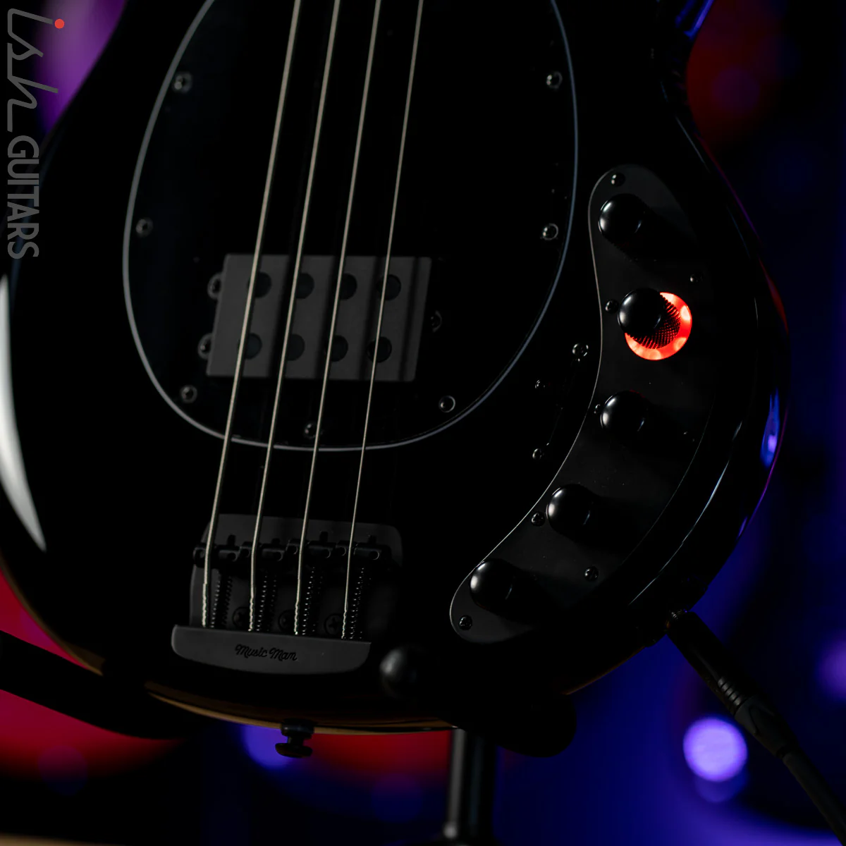 Ernie Ball Music Man DarkRay 4-String Bass Obsidian Black - Image 7