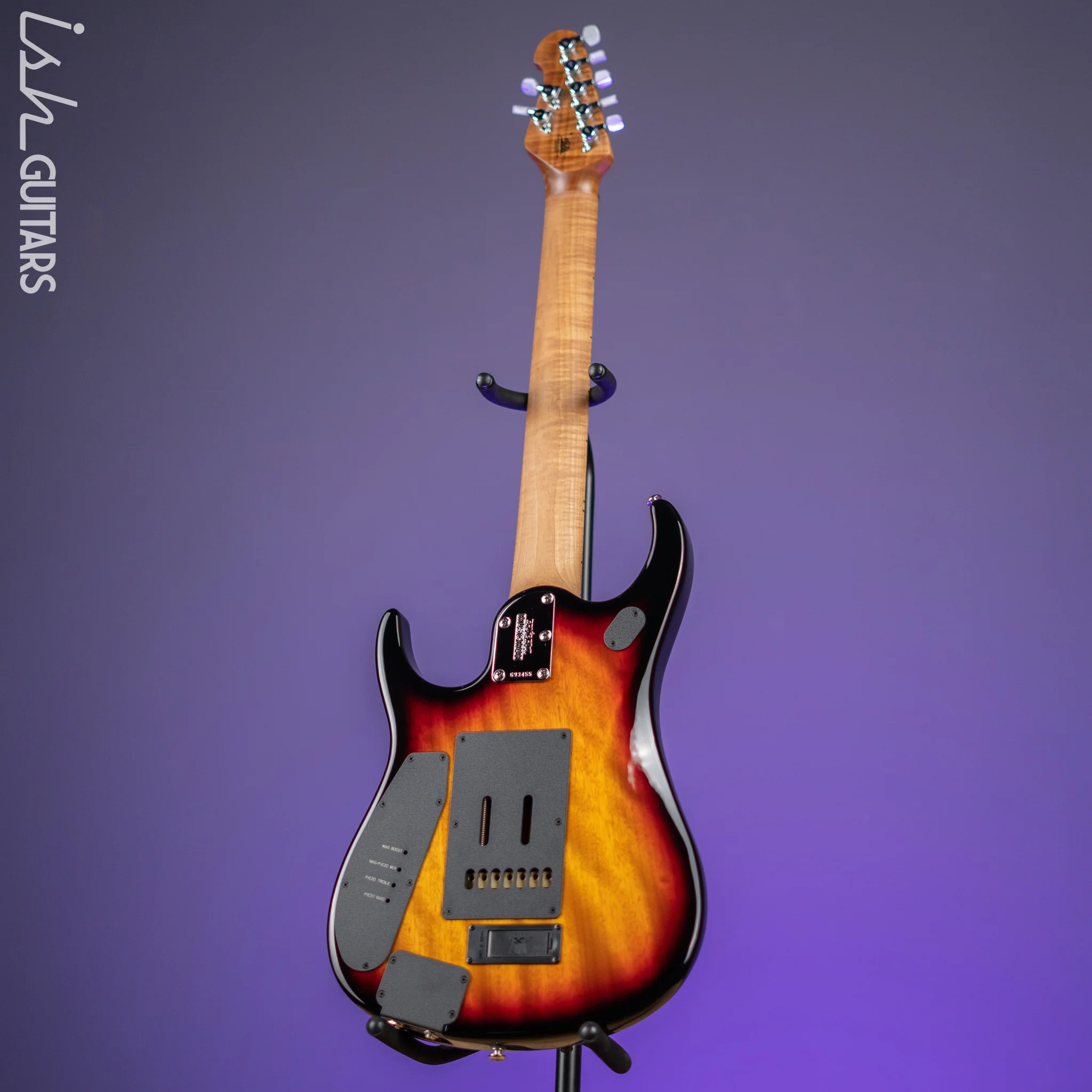 Ernie Ball Music Man JP15 7-String Electric Guitar Piezo Tiger Eye Quilt Demo - Image 7