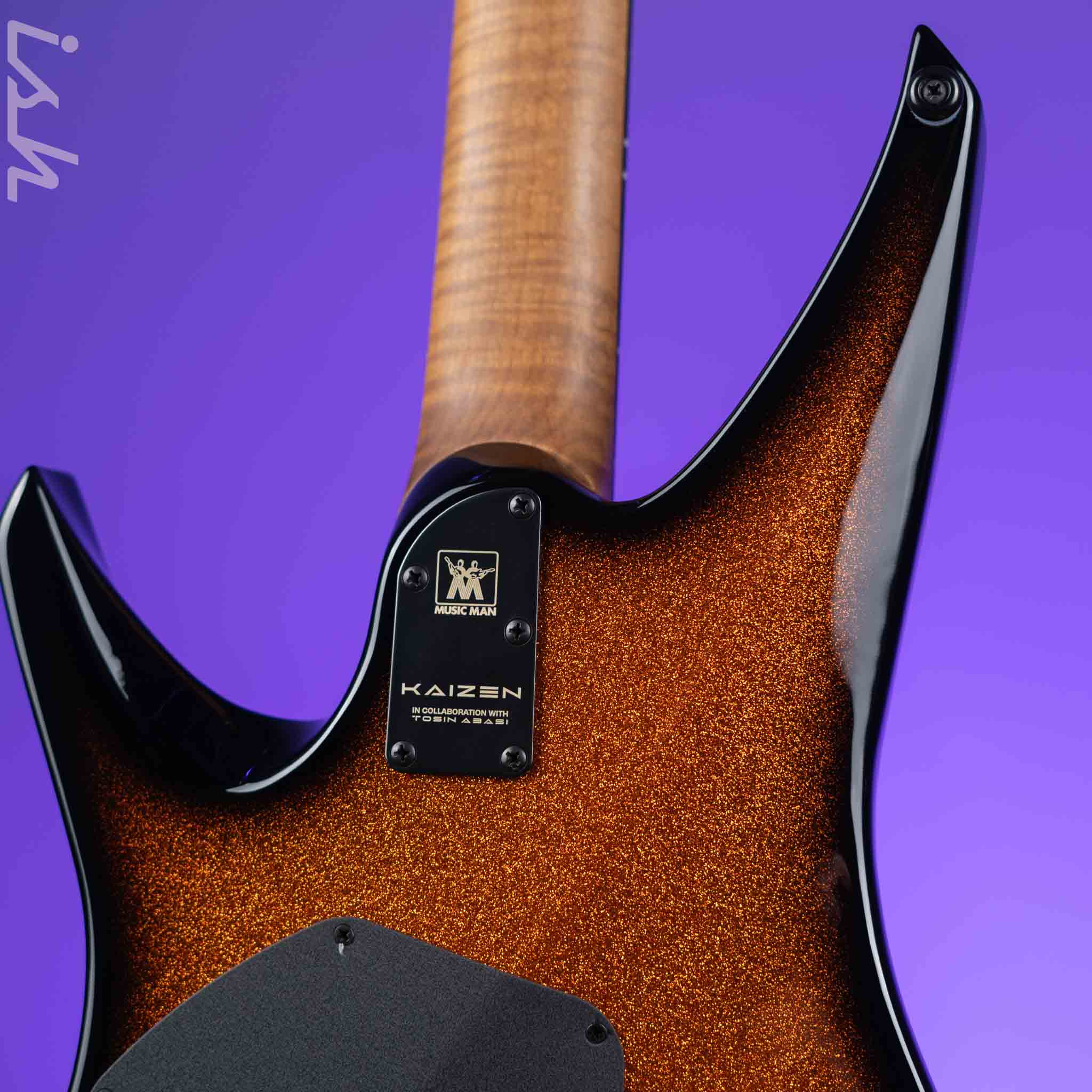 Ernie Ball Music Man Kaizen 6 Electric Guitar Ember Burst Metal Flake Demo - Image 8