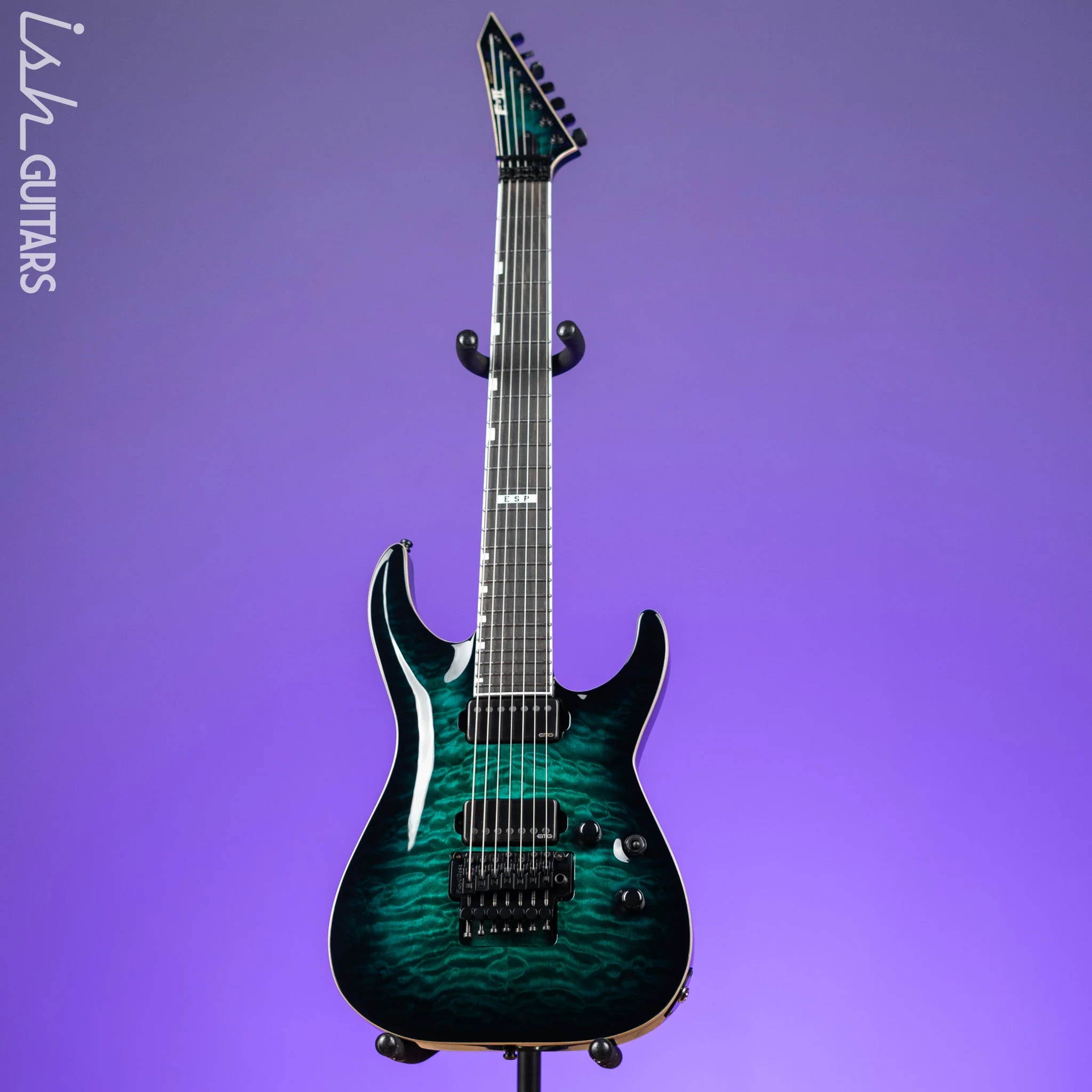 ESP E-II Horizon Floyd Rose 7 String Turquoise Burst - Image 2